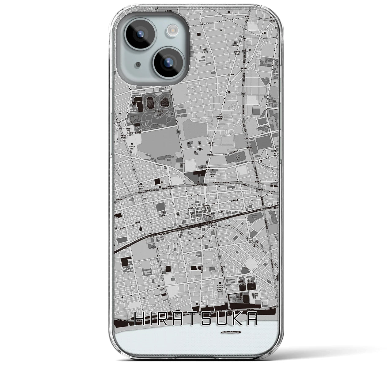 【平塚(神奈川県)】地図柄iPhoneケース(クリアタイプ)