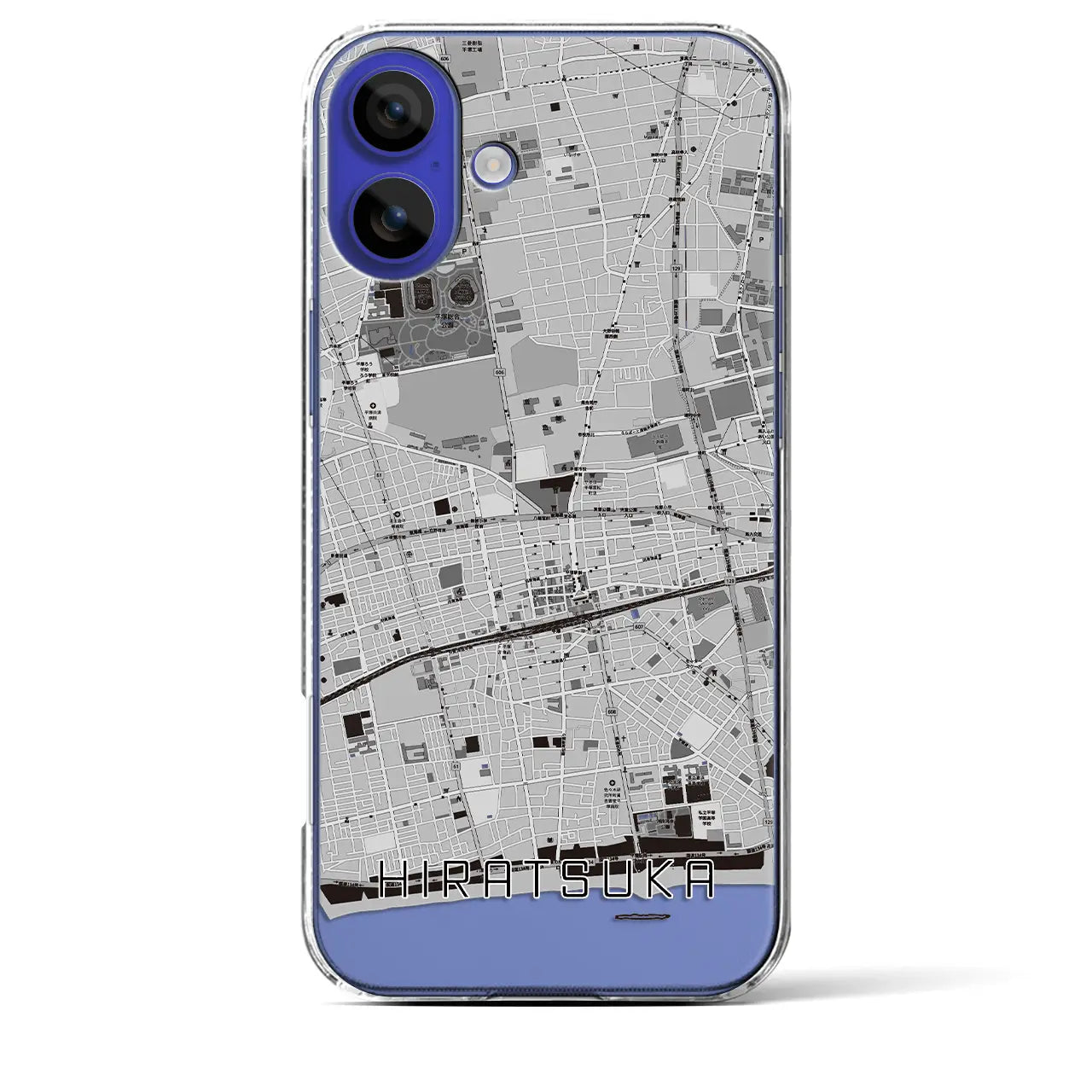 【平塚(神奈川県)】地図柄iPhoneケース(クリアタイプ)