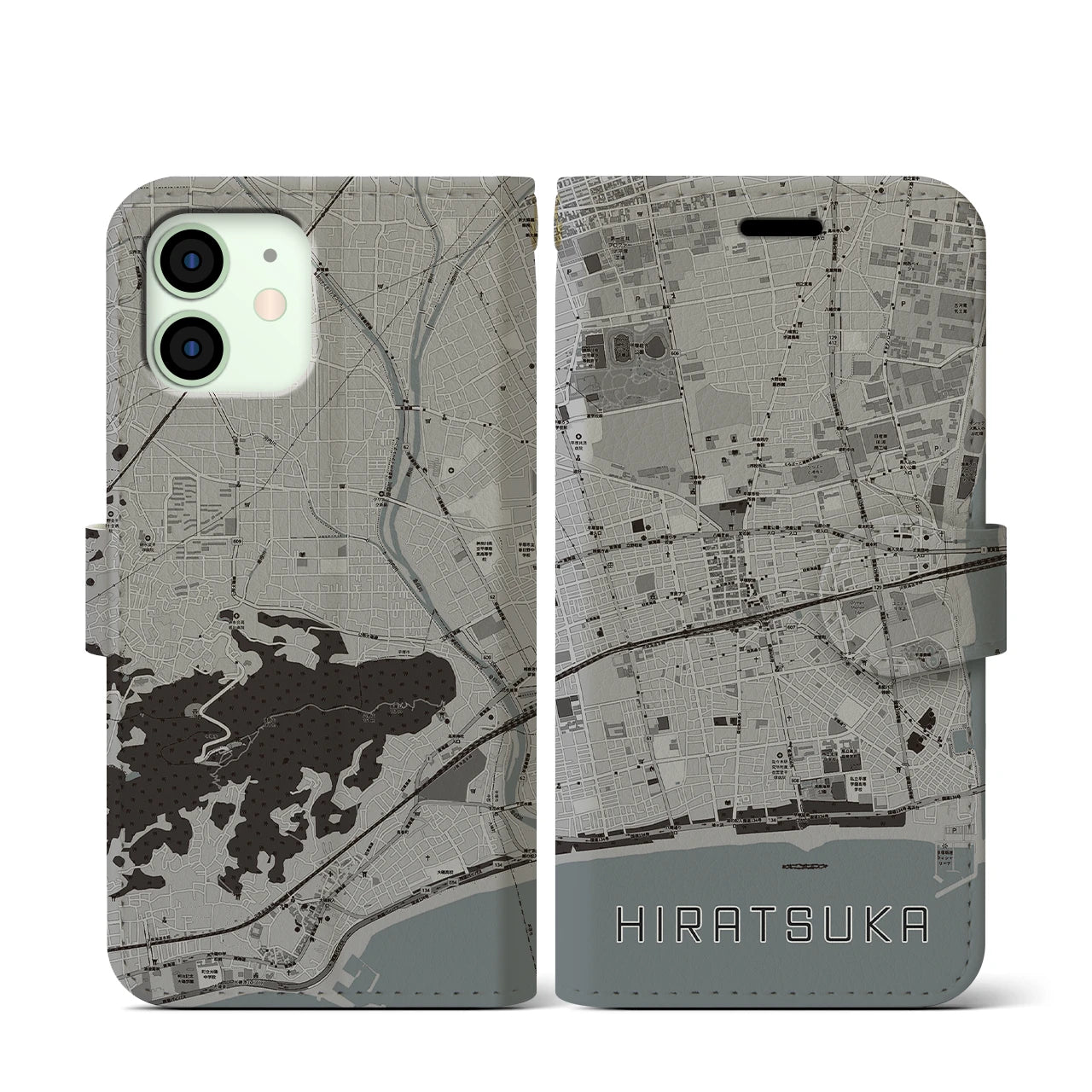 【平塚(神奈川県)】地図柄iPhoneケース(手帳タイプ)