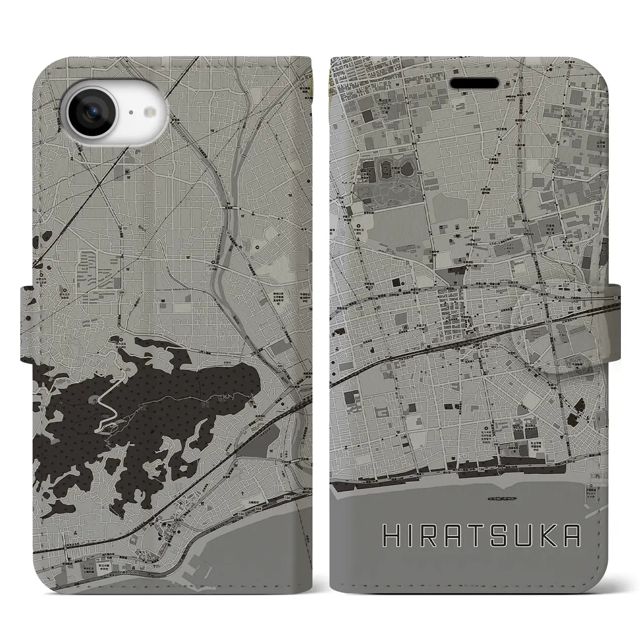 【平塚(神奈川県)】地図柄iPhoneケース(手帳タイプ)