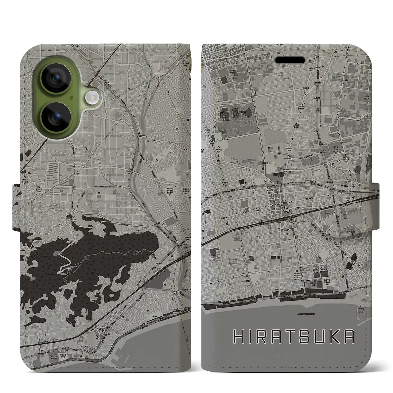 【平塚(神奈川県)】地図柄iPhoneケース(手帳タイプ)