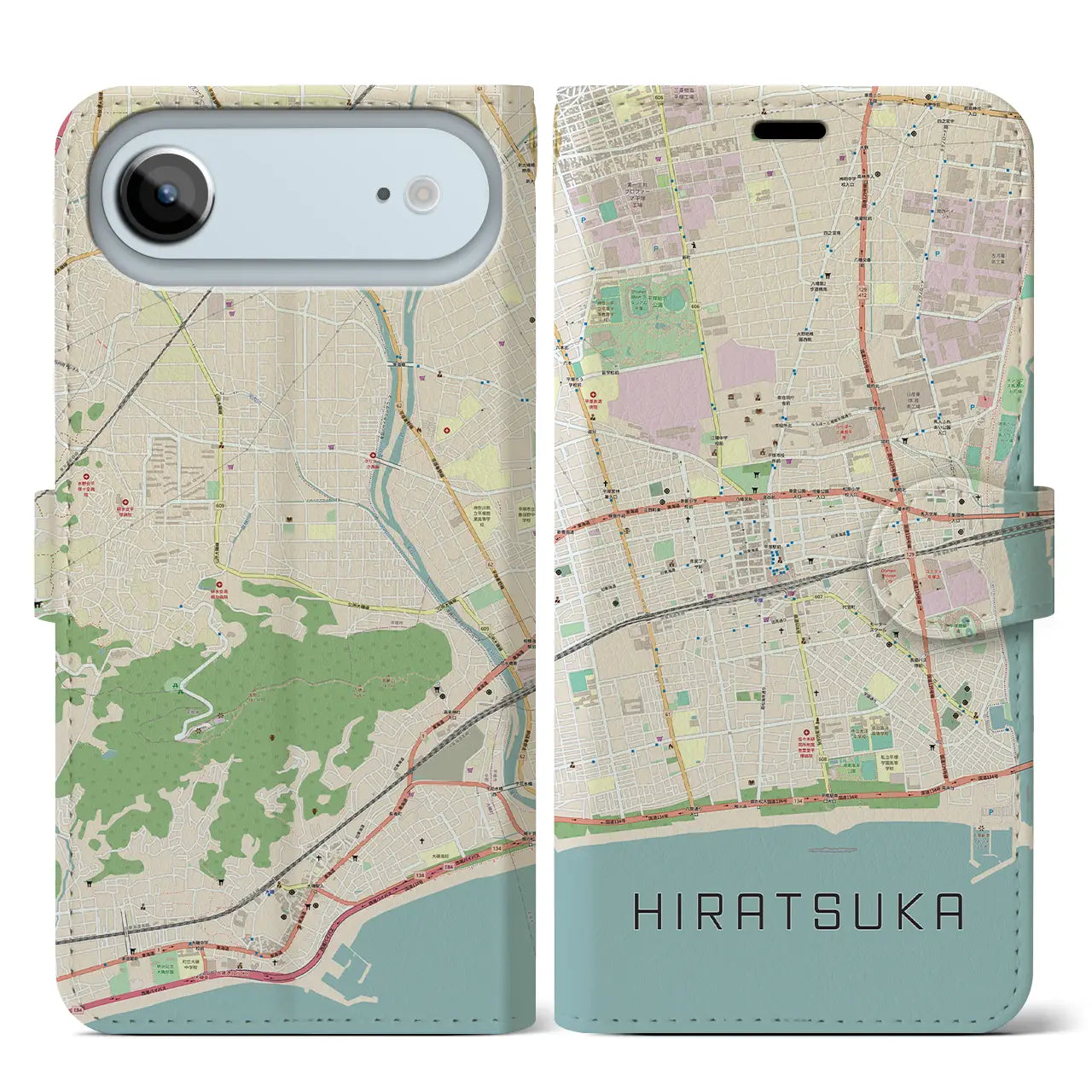 【平塚(神奈川県)】地図柄iPhoneケース(手帳タイプ)