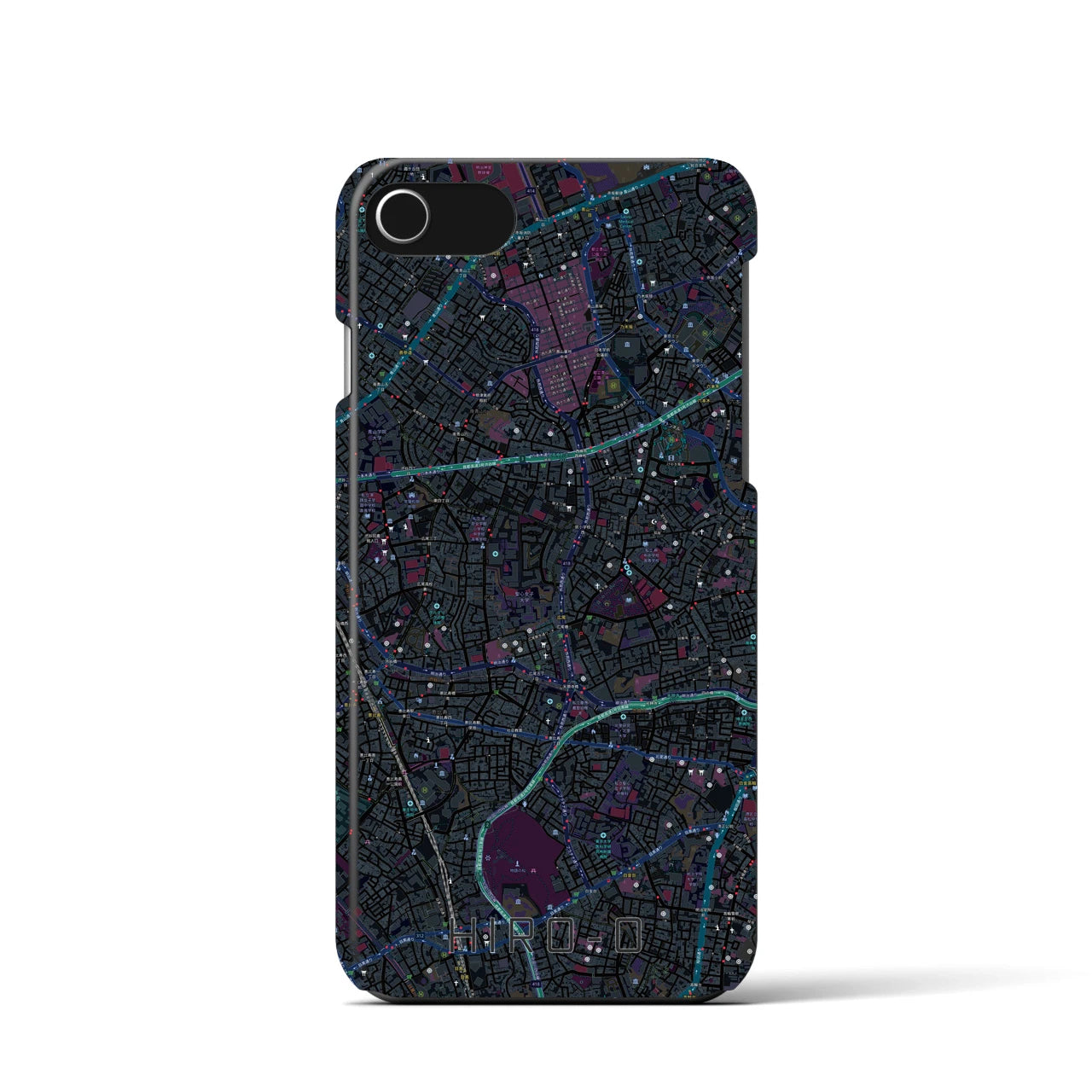 【広尾(東京都)】地図柄iPhoneケース(バックカバータイプ)