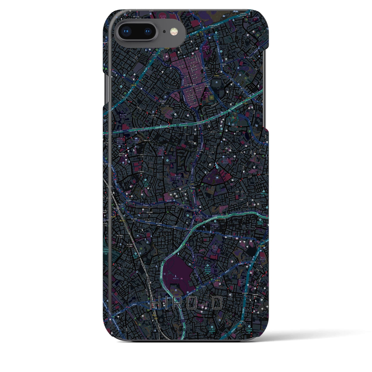 【広尾(東京都)】地図柄iPhoneケース(バックカバータイプ)