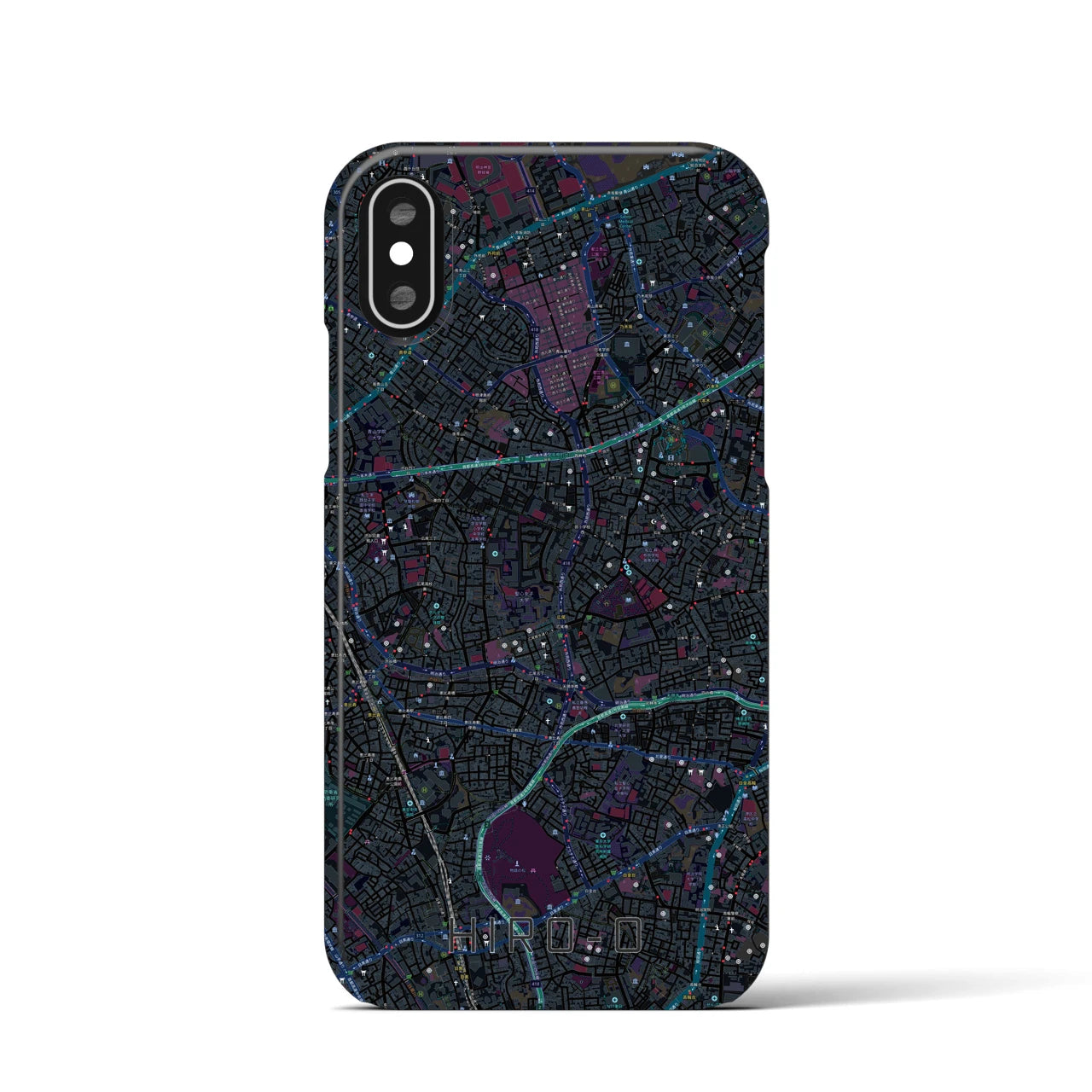 【広尾(東京都)】地図柄iPhoneケース(バックカバータイプ)