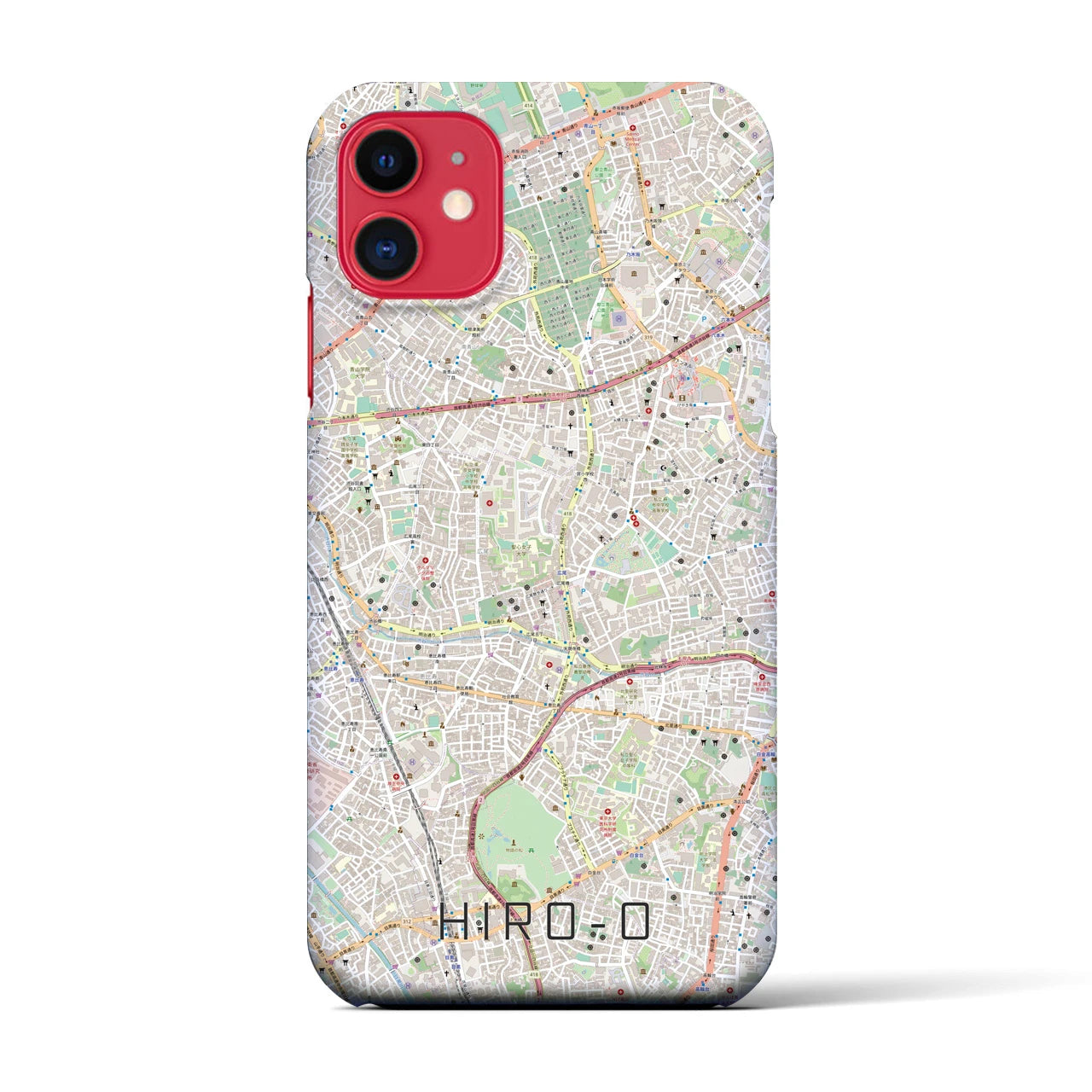 【広尾(東京都)】地図柄iPhoneケース(バックカバータイプ)
