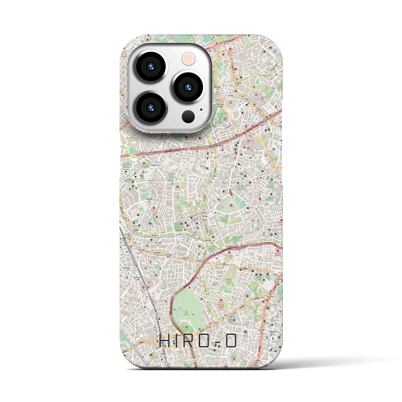 【広尾(東京都)】地図柄iPhoneケース(バックカバータイプ)