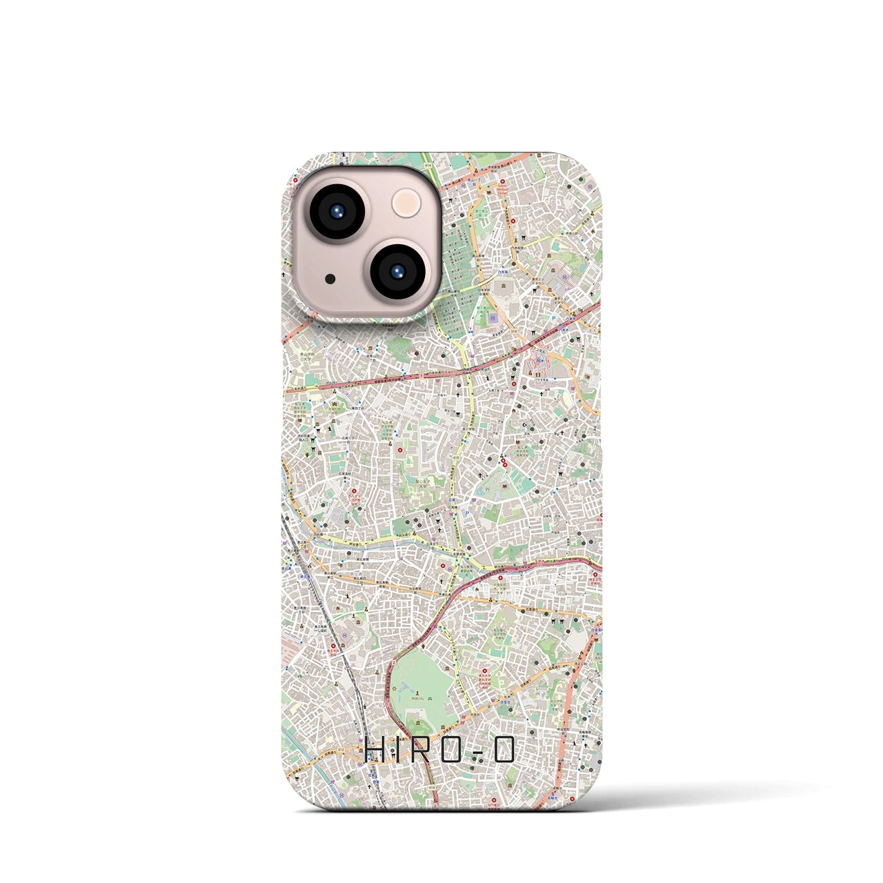 【広尾(東京都)】地図柄iPhoneケース(バックカバータイプ)