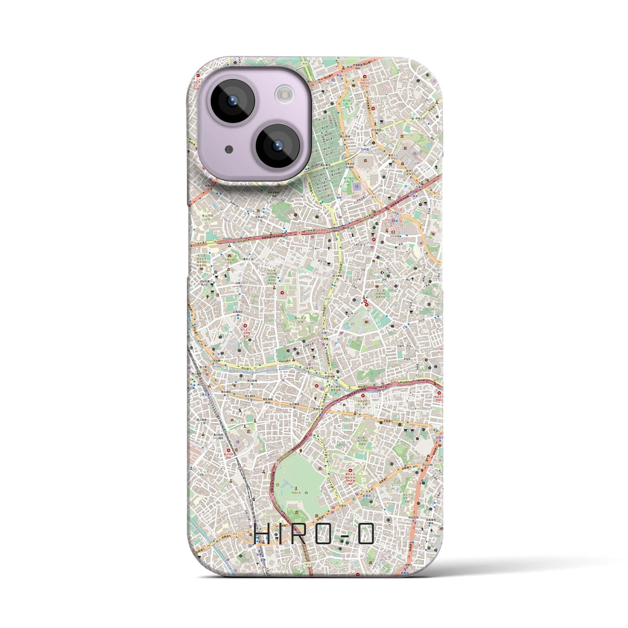 【広尾(東京都)】地図柄iPhoneケース(バックカバータイプ)