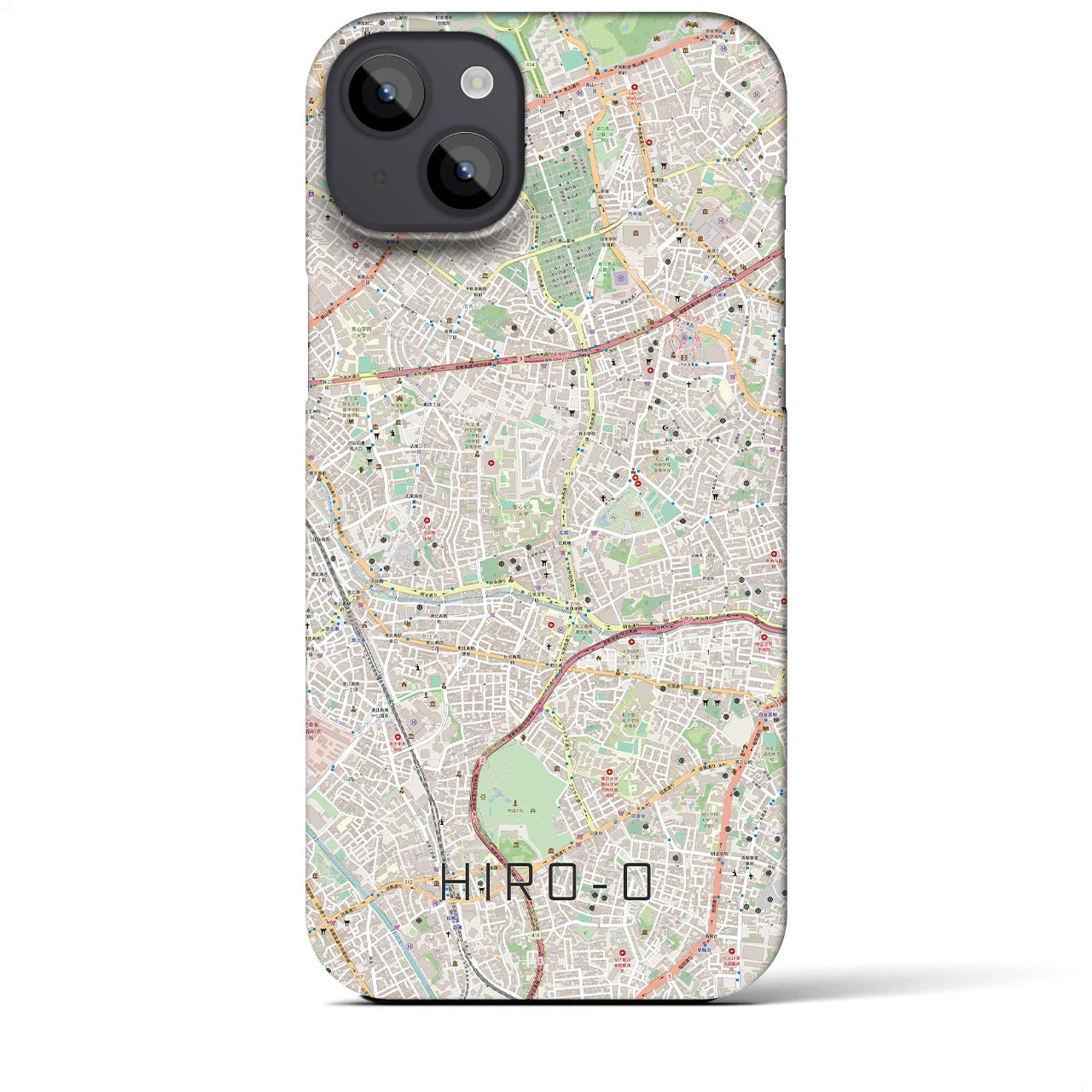 【広尾(東京都)】地図柄iPhoneケース(バックカバータイプ)