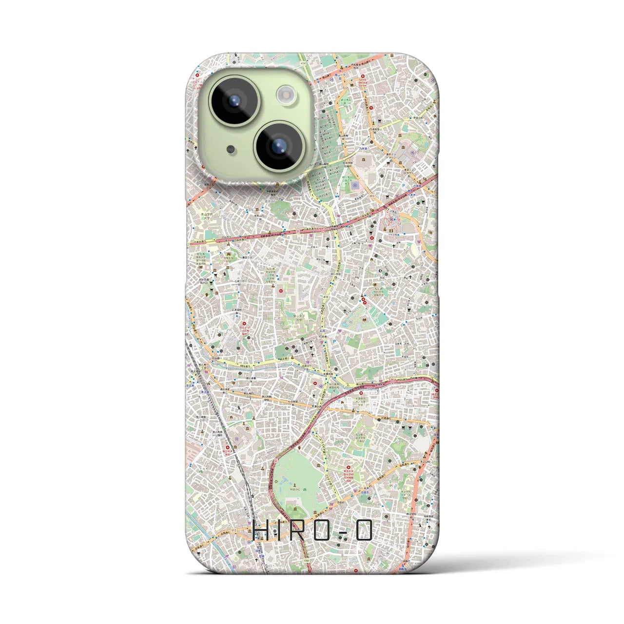 【広尾(東京都)】地図柄iPhoneケース(バックカバータイプ)