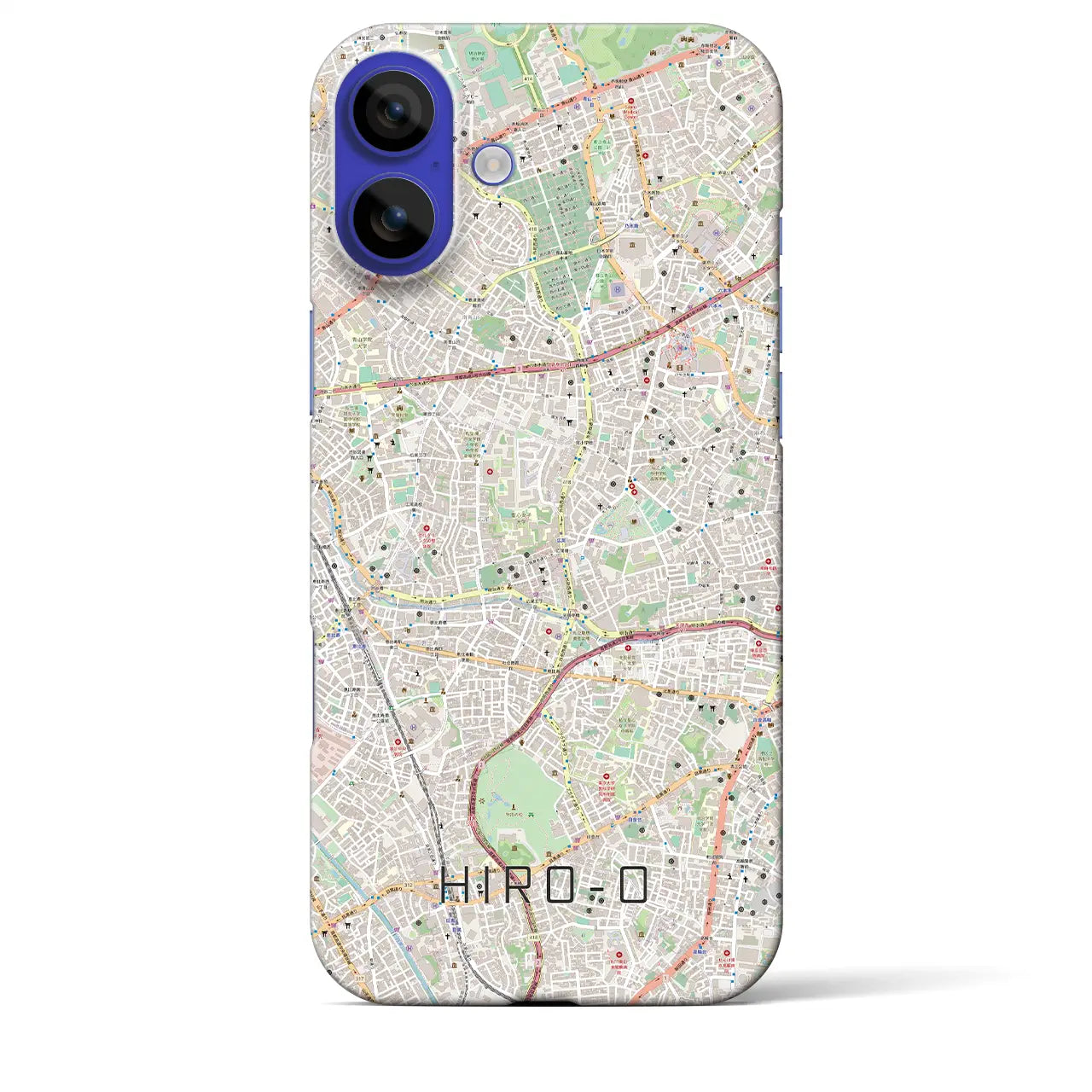 【広尾(東京都)】地図柄iPhoneケース(バックカバータイプ)