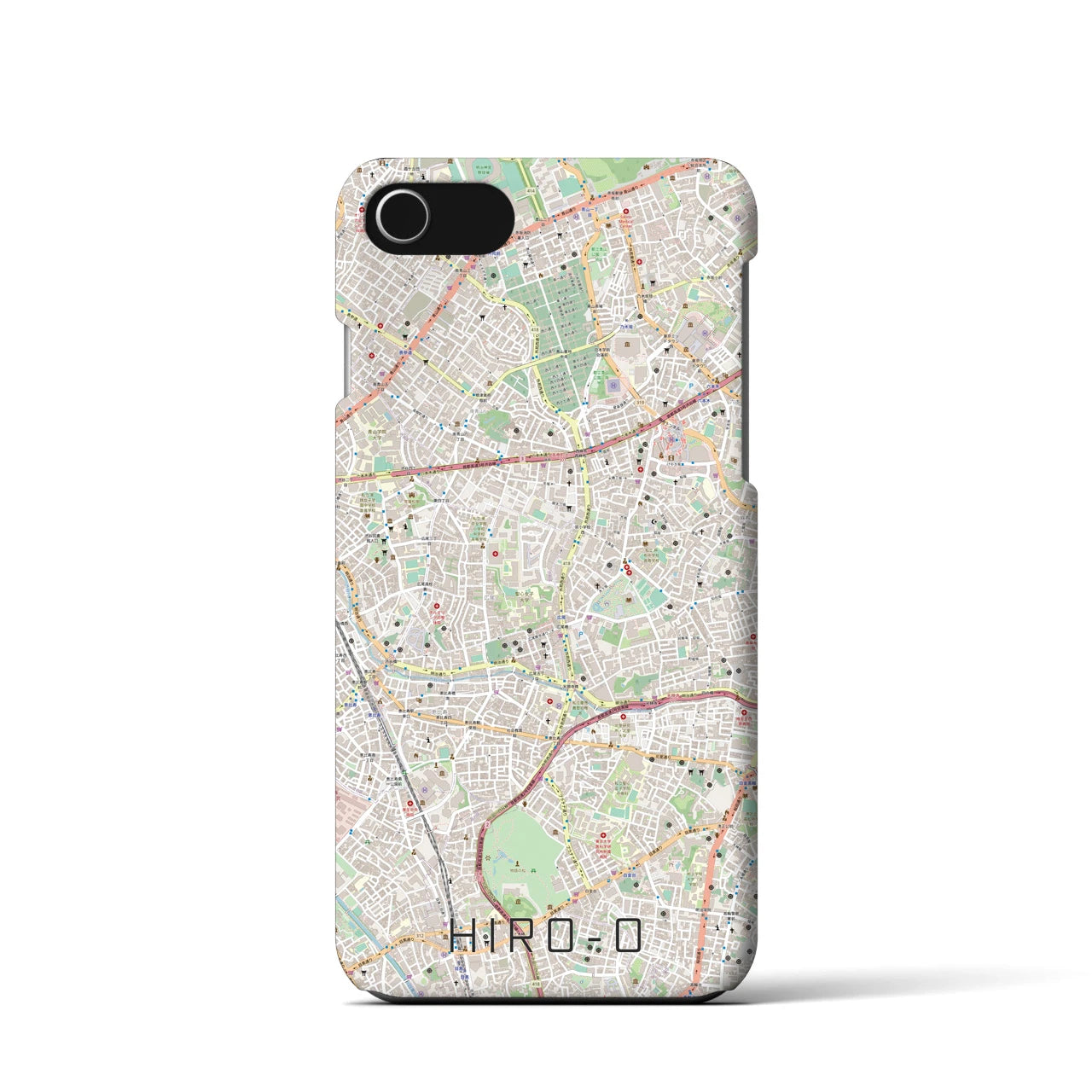 【広尾(東京都)】地図柄iPhoneケース(バックカバータイプ)