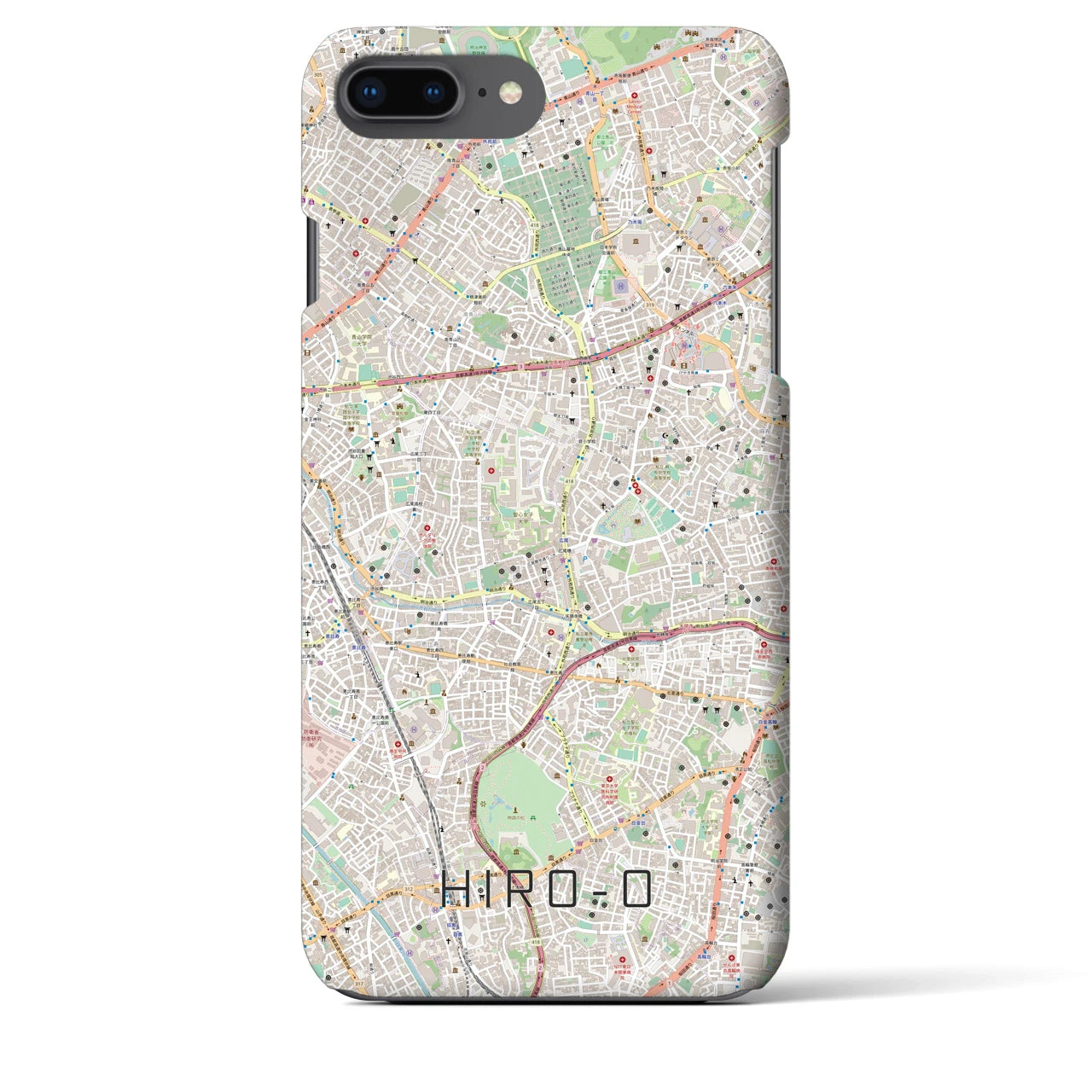 【広尾(東京都)】地図柄iPhoneケース(バックカバータイプ)