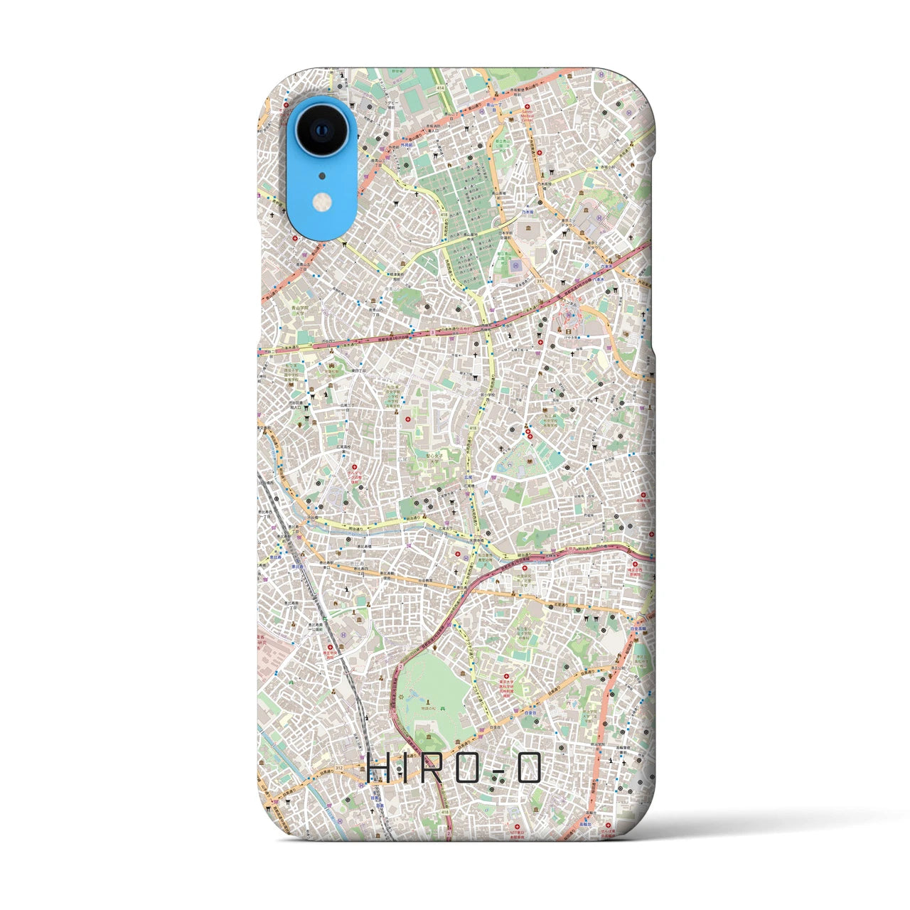 【広尾(東京都)】地図柄iPhoneケース(バックカバータイプ)