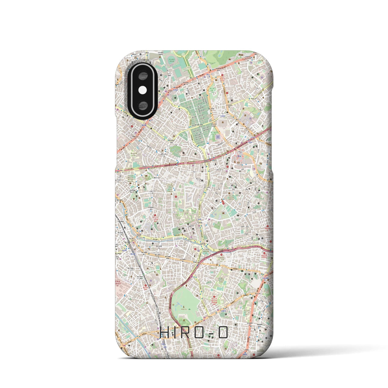 【広尾(東京都)】地図柄iPhoneケース(バックカバータイプ)