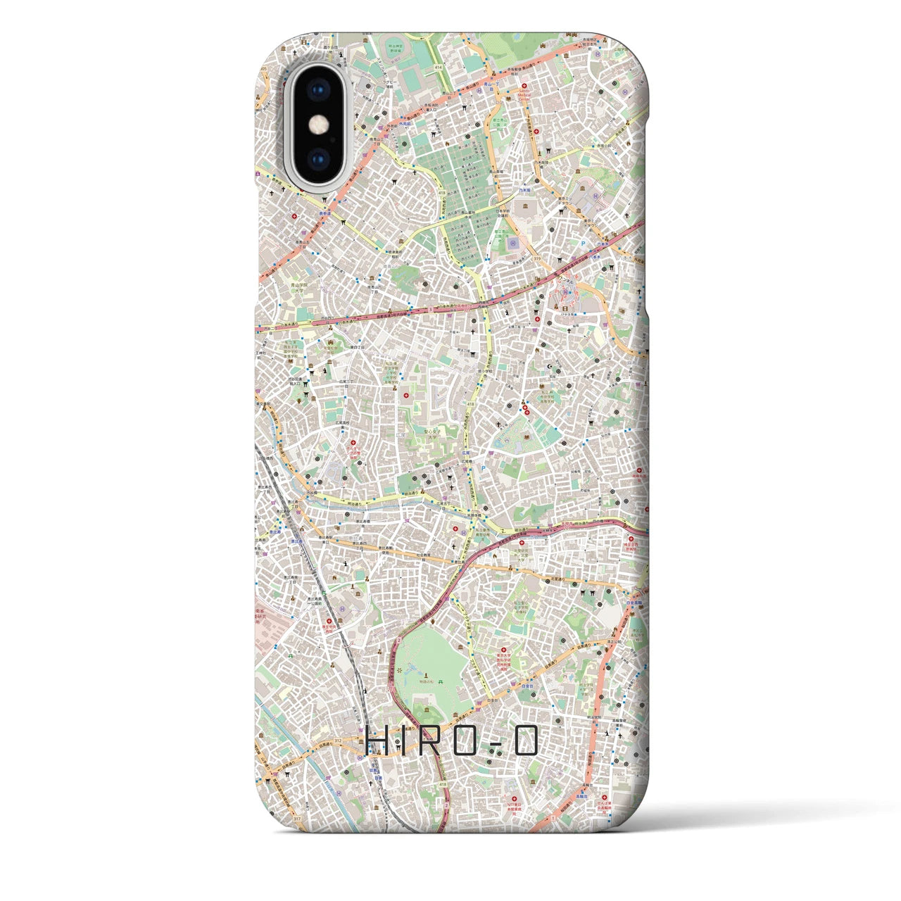 【広尾(東京都)】地図柄iPhoneケース(バックカバータイプ)