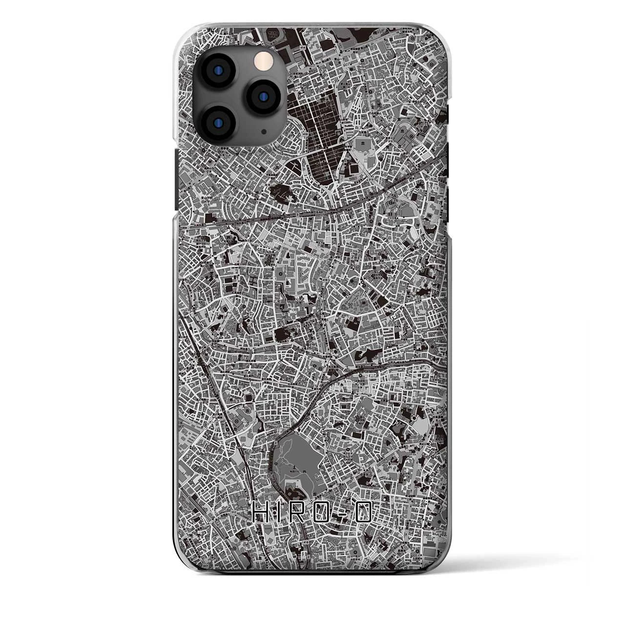 【広尾(東京都)】地図柄iPhoneケース(クリアタイプ)モノトーン・iPhone 11 Pro Max 用