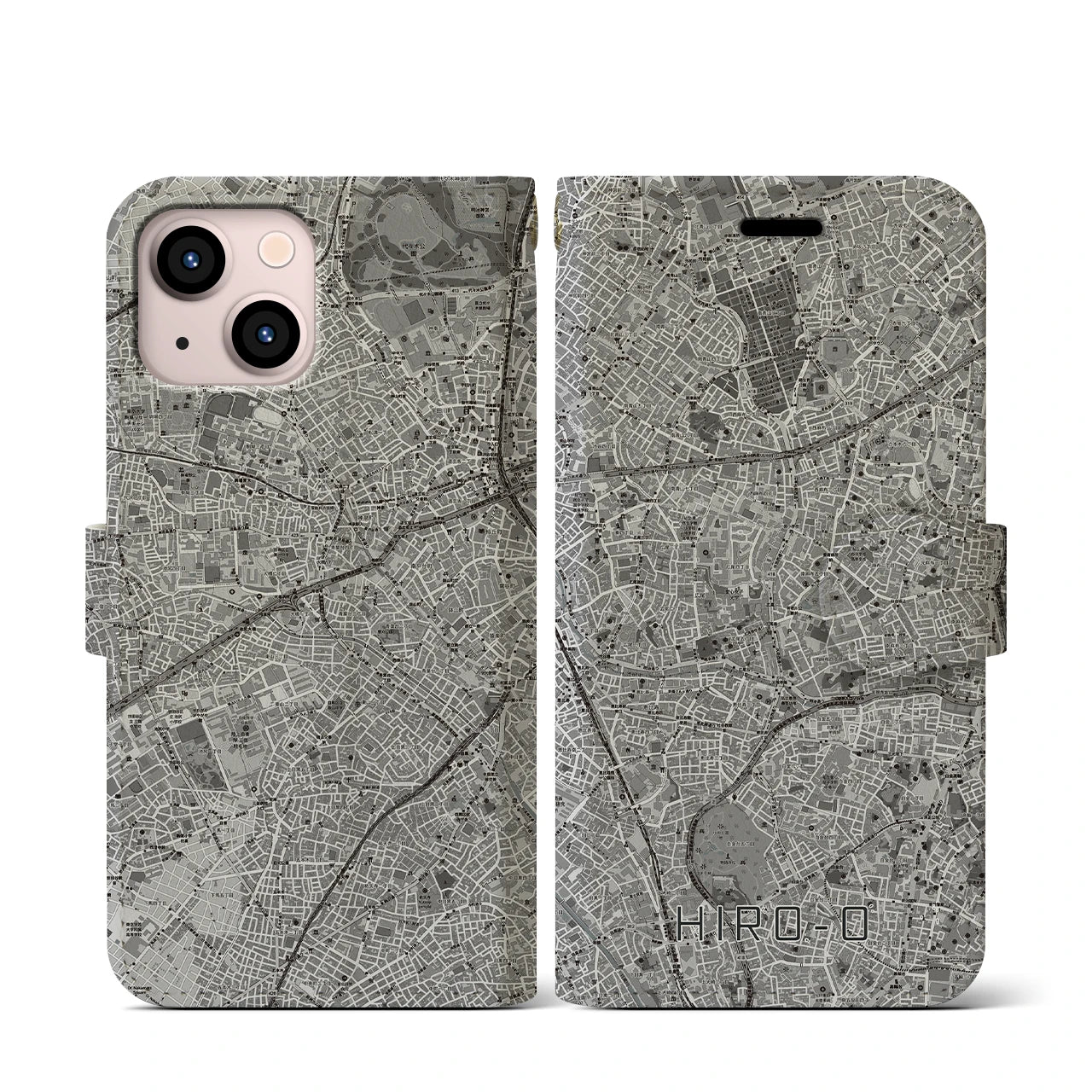 【広尾(東京都)】地図柄iPhoneケース(手帳タイプ)