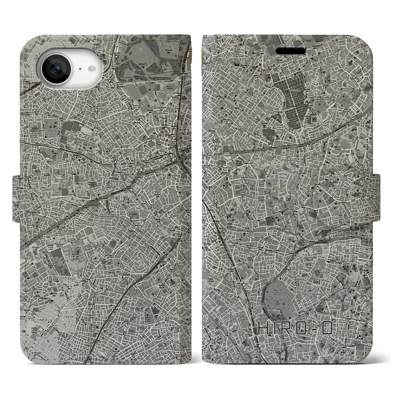 【広尾(東京都)】地図柄iPhoneケース(手帳タイプ)