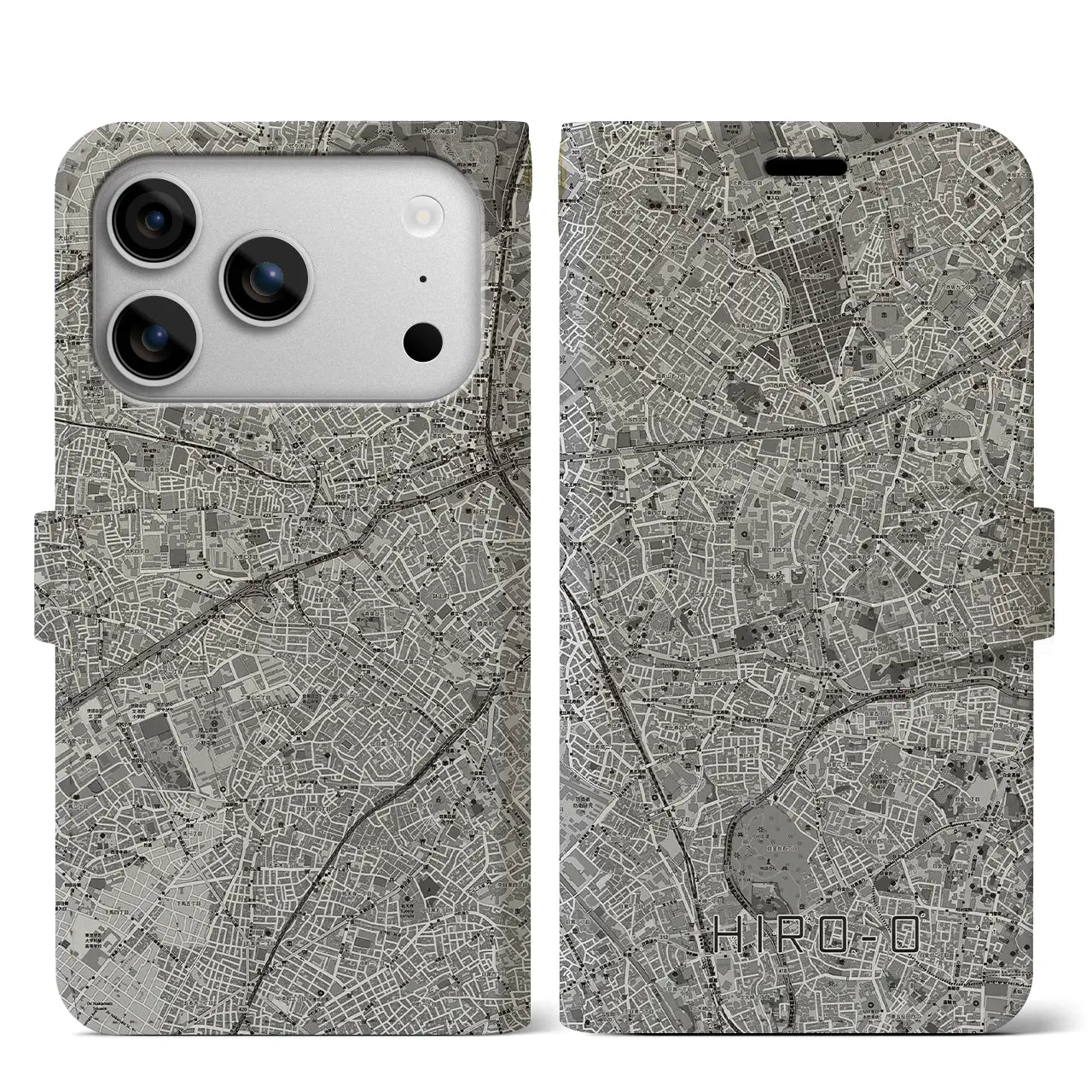 【広尾(東京都)】地図柄iPhoneケース(手帳タイプ)