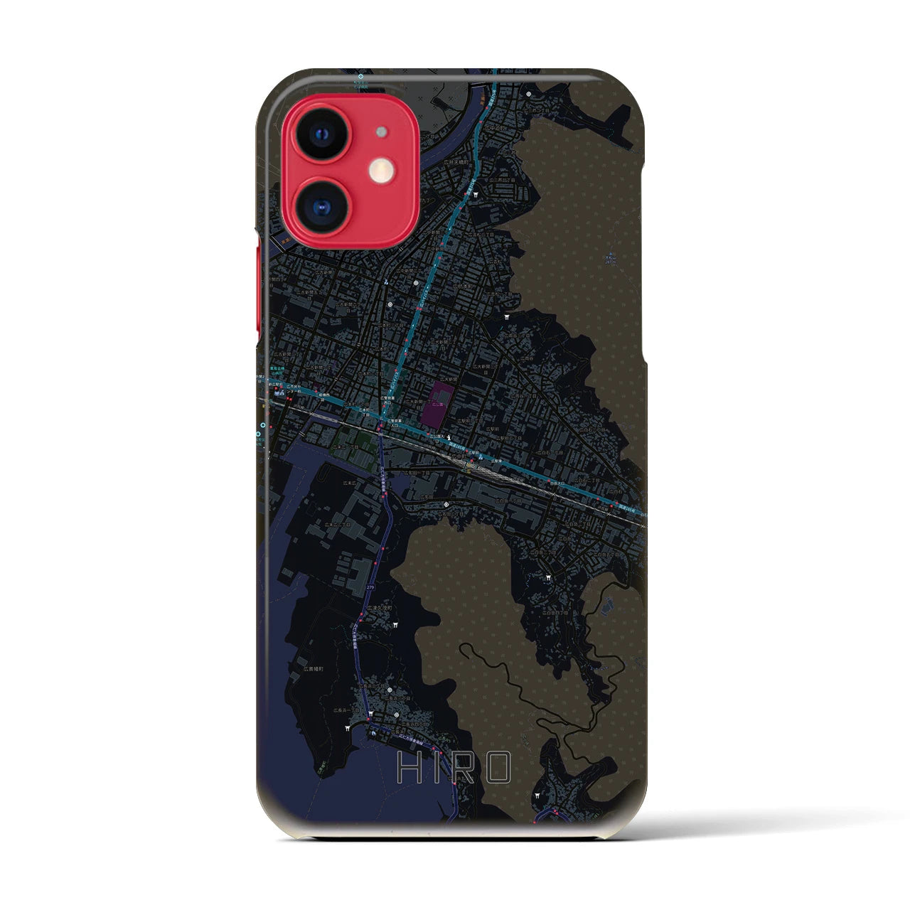 【広(広島県)】地図柄iPhoneケース(バックカバータイプ)