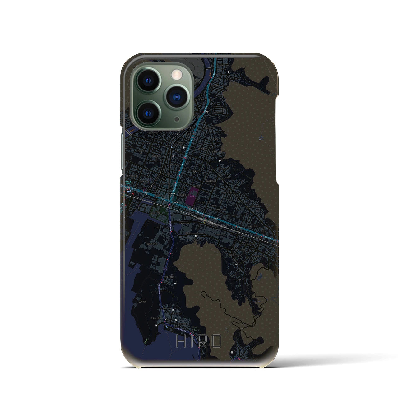 【広(広島県)】地図柄iPhoneケース(バックカバータイプ)