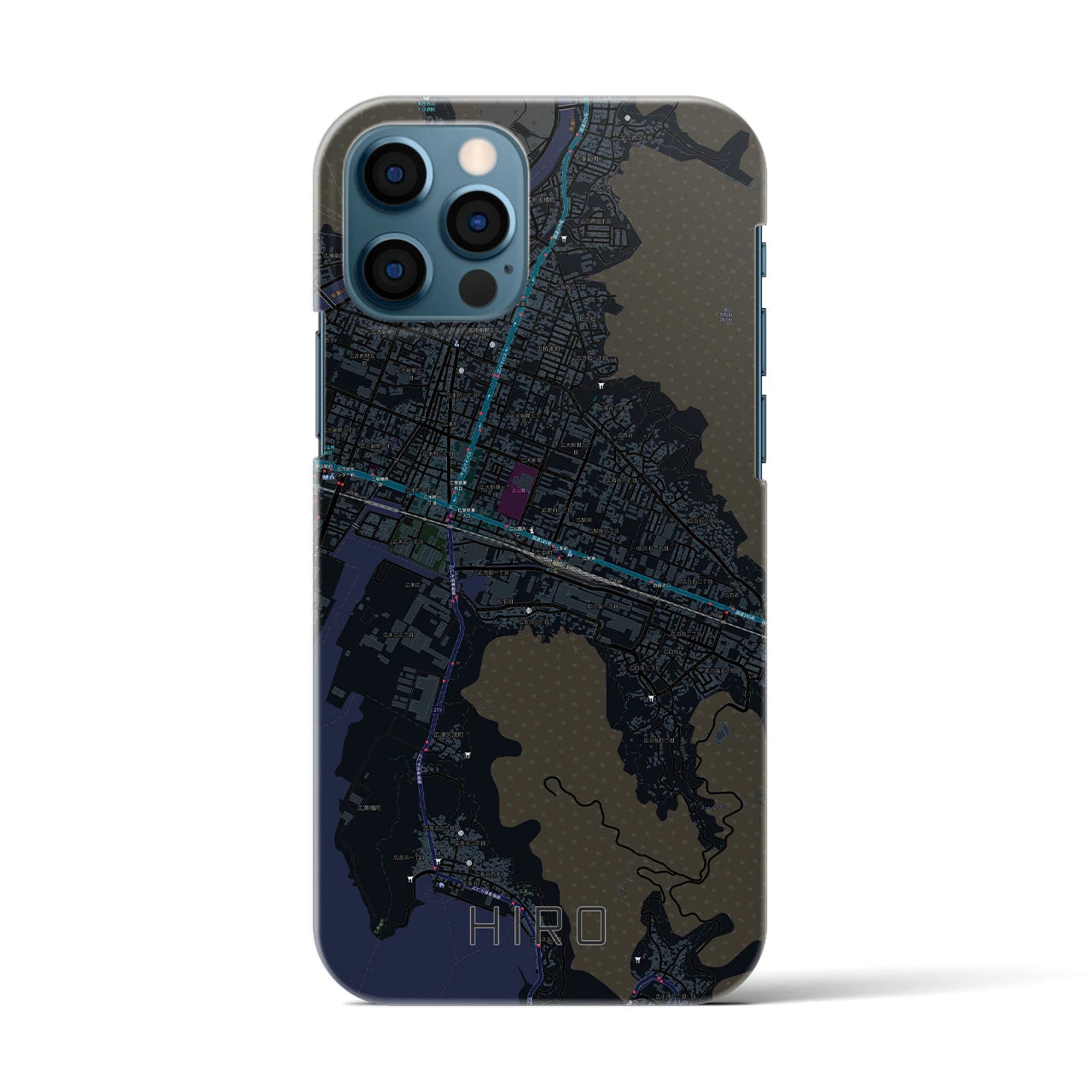 【広(広島県)】地図柄iPhoneケース(バックカバータイプ)