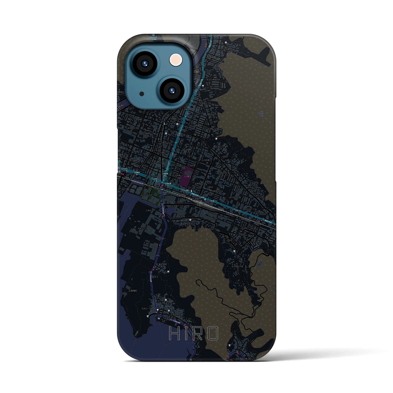 【広(広島県)】地図柄iPhoneケース(バックカバータイプ)