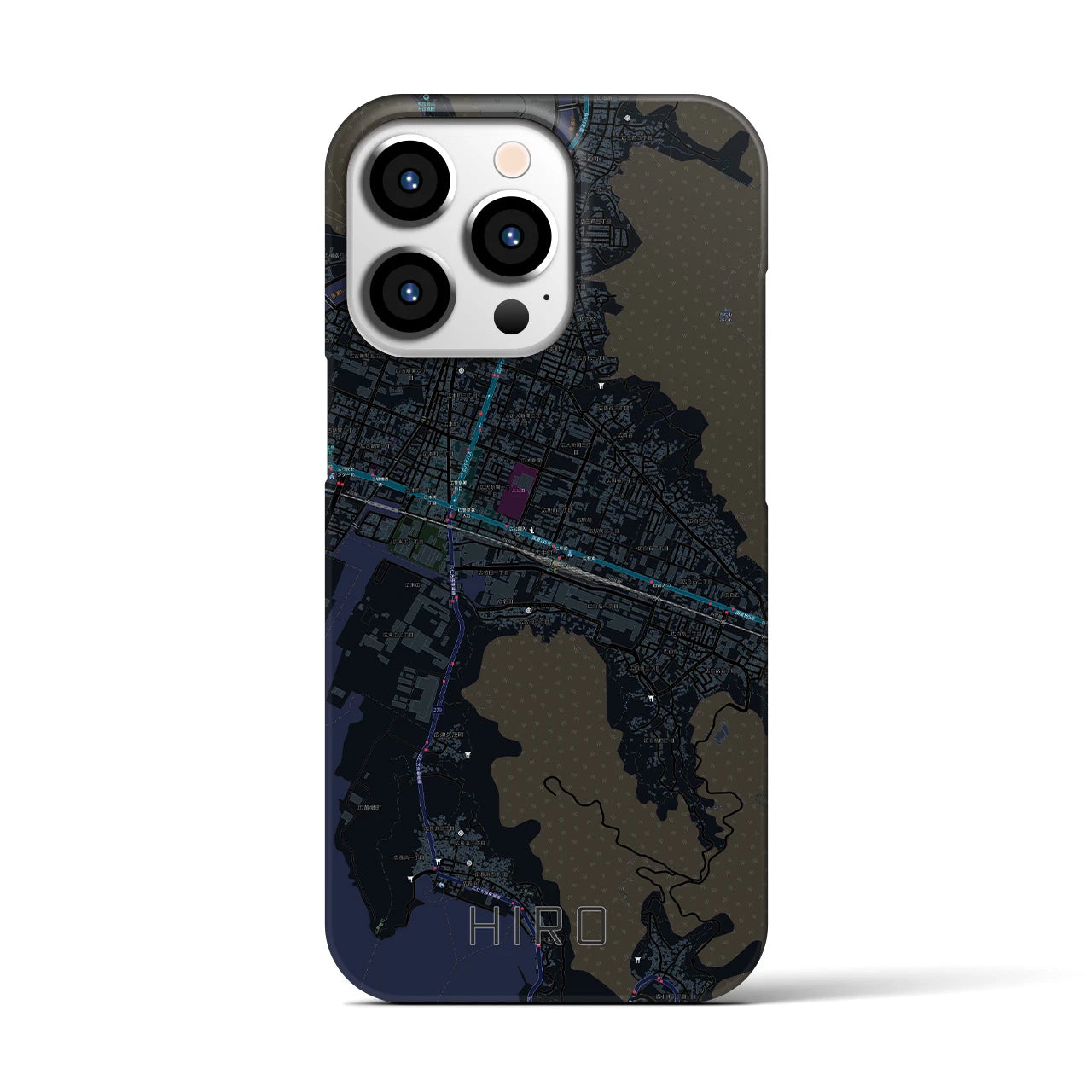 【広(広島県)】地図柄iPhoneケース(バックカバータイプ)