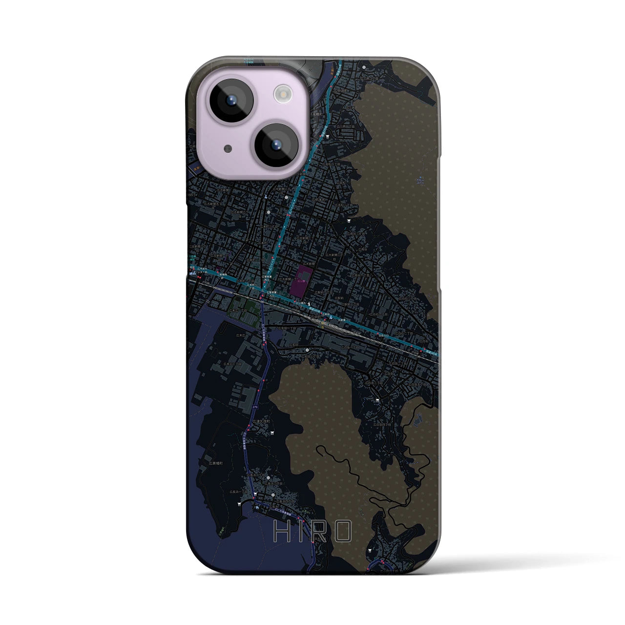 【広(広島県)】地図柄iPhoneケース(バックカバータイプ)
