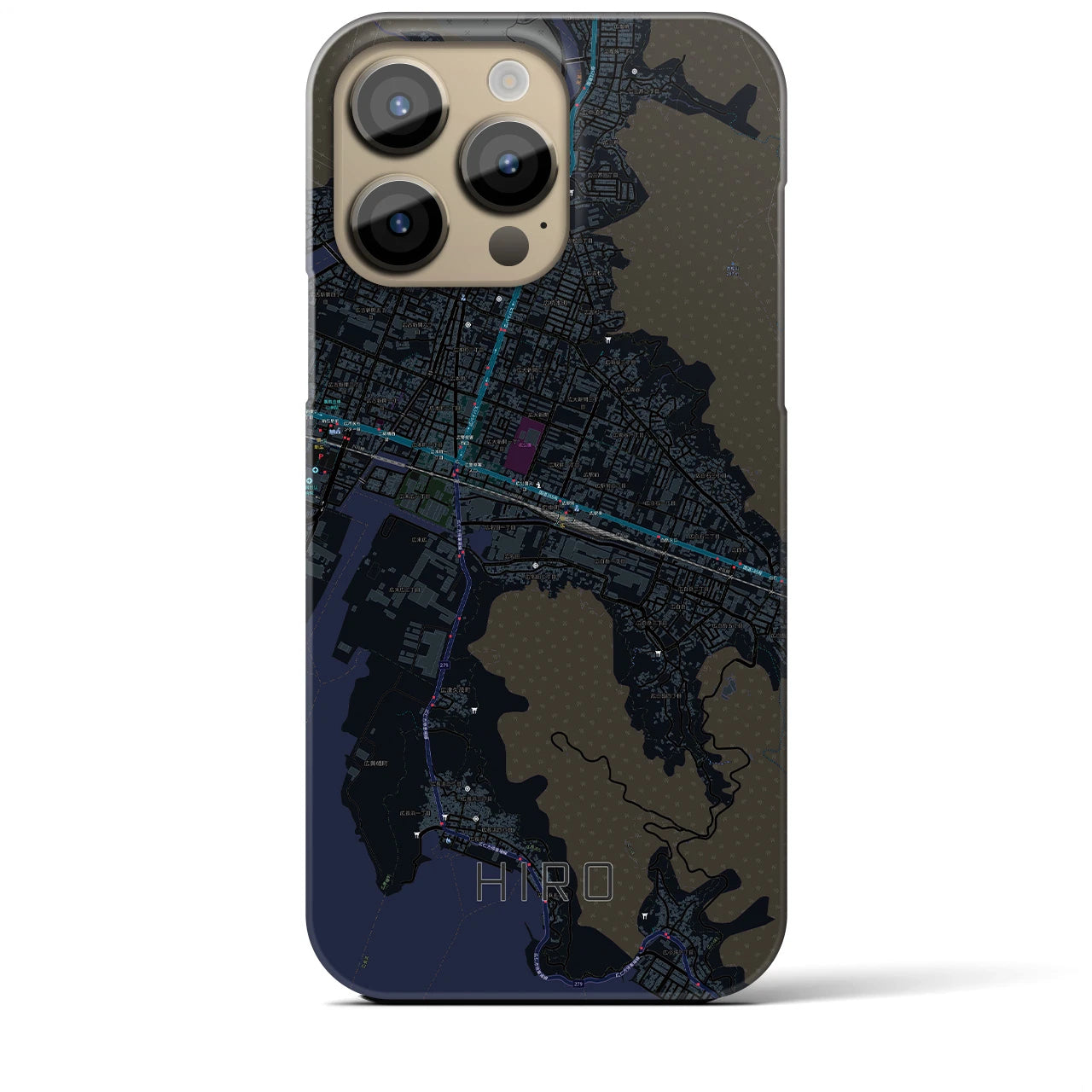 【広(広島県)】地図柄iPhoneケース(バックカバータイプ)