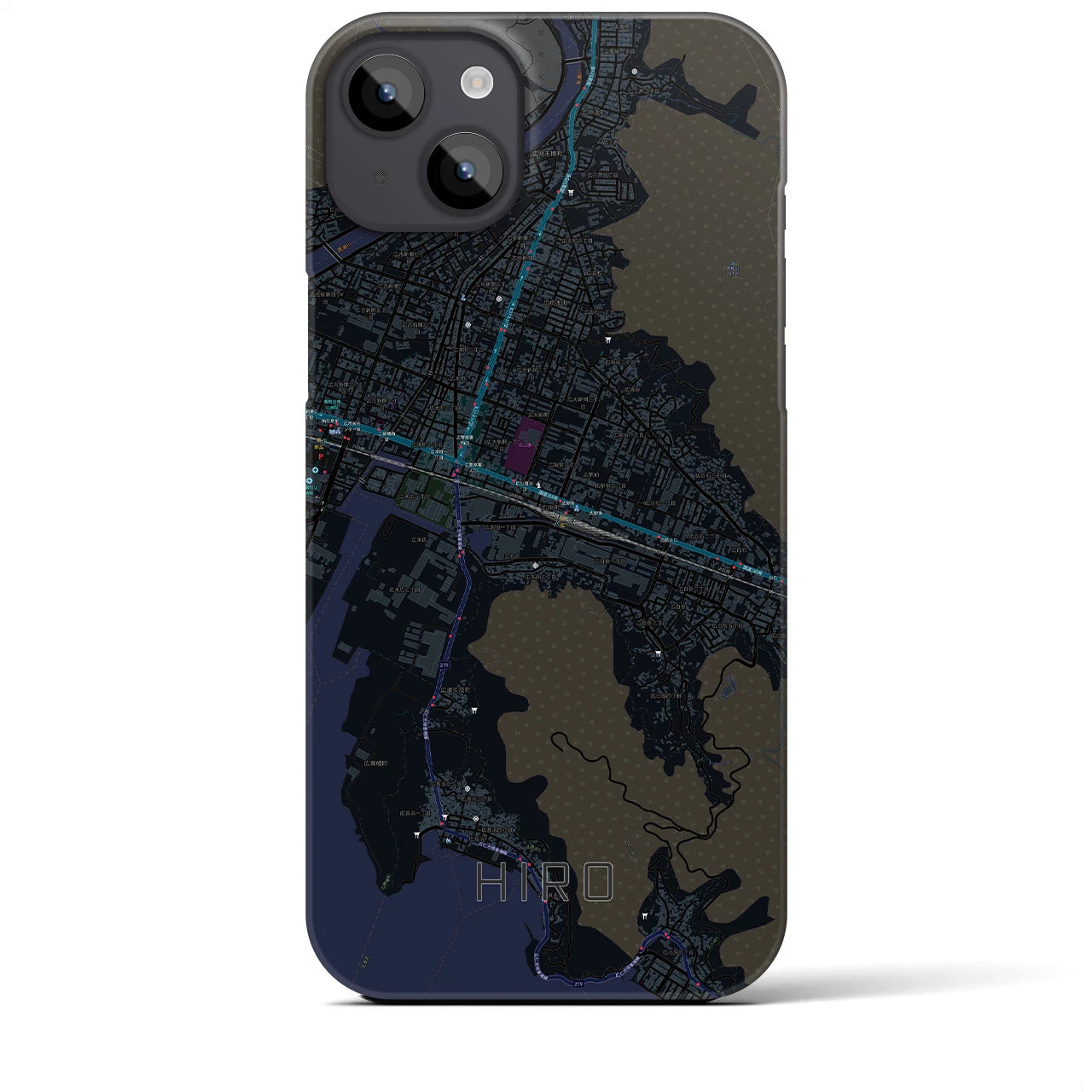 【広(広島県)】地図柄iPhoneケース(バックカバータイプ)