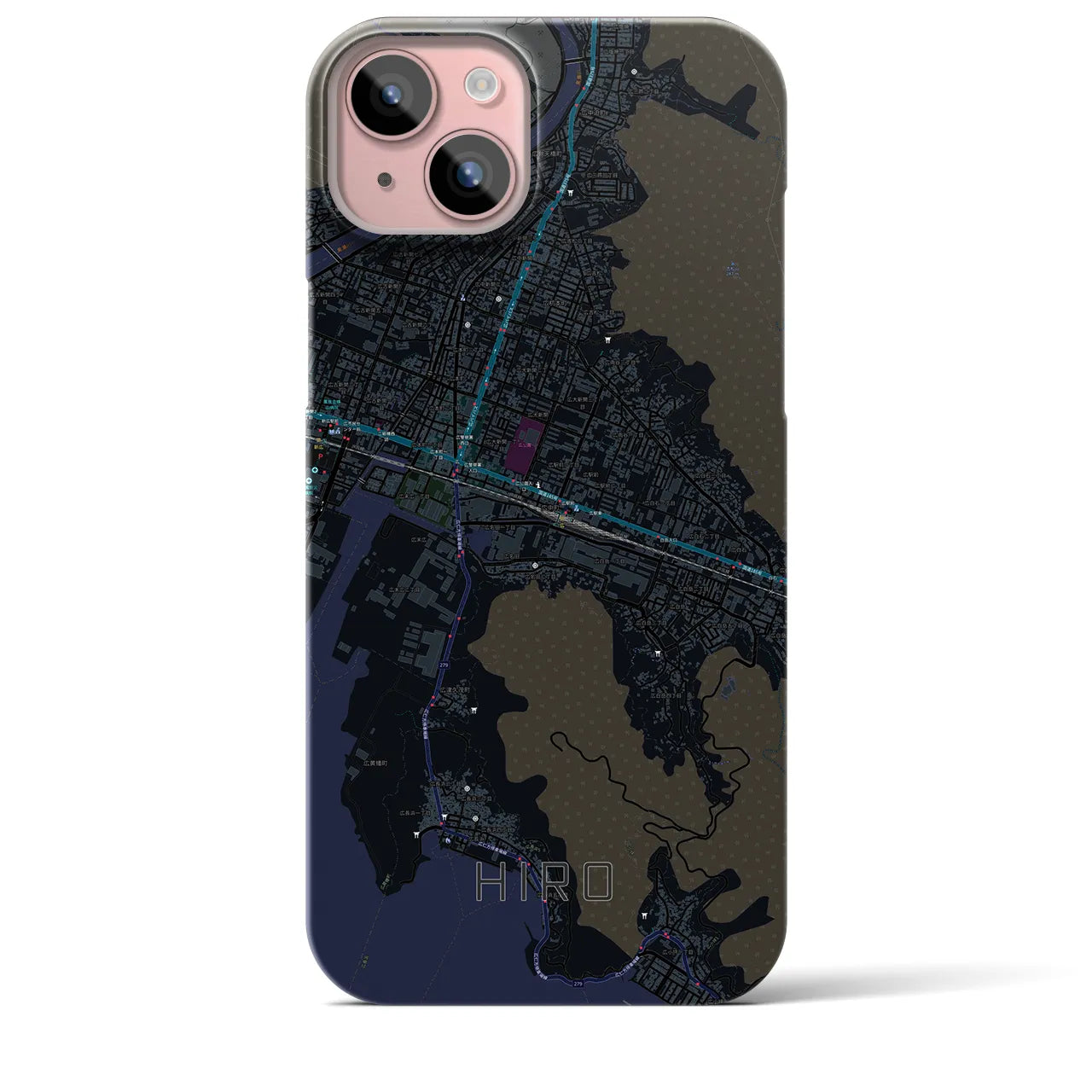 【広(広島県)】地図柄iPhoneケース(バックカバータイプ)