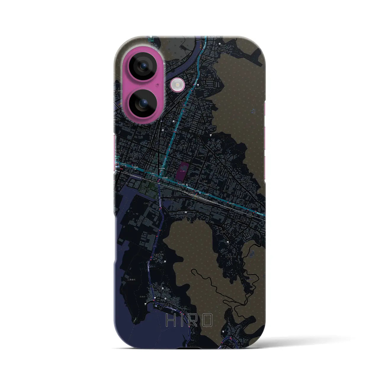 【広(広島県)】地図柄iPhoneケース(バックカバータイプ)