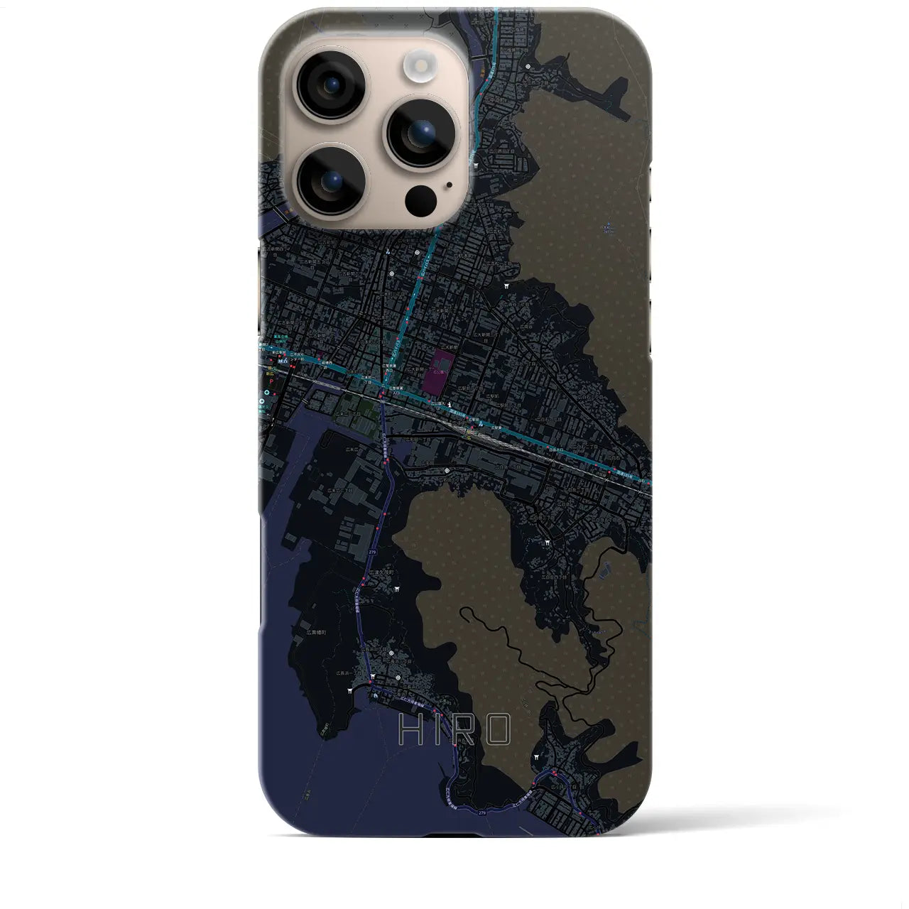 【広(広島県)】地図柄iPhoneケース(バックカバータイプ)