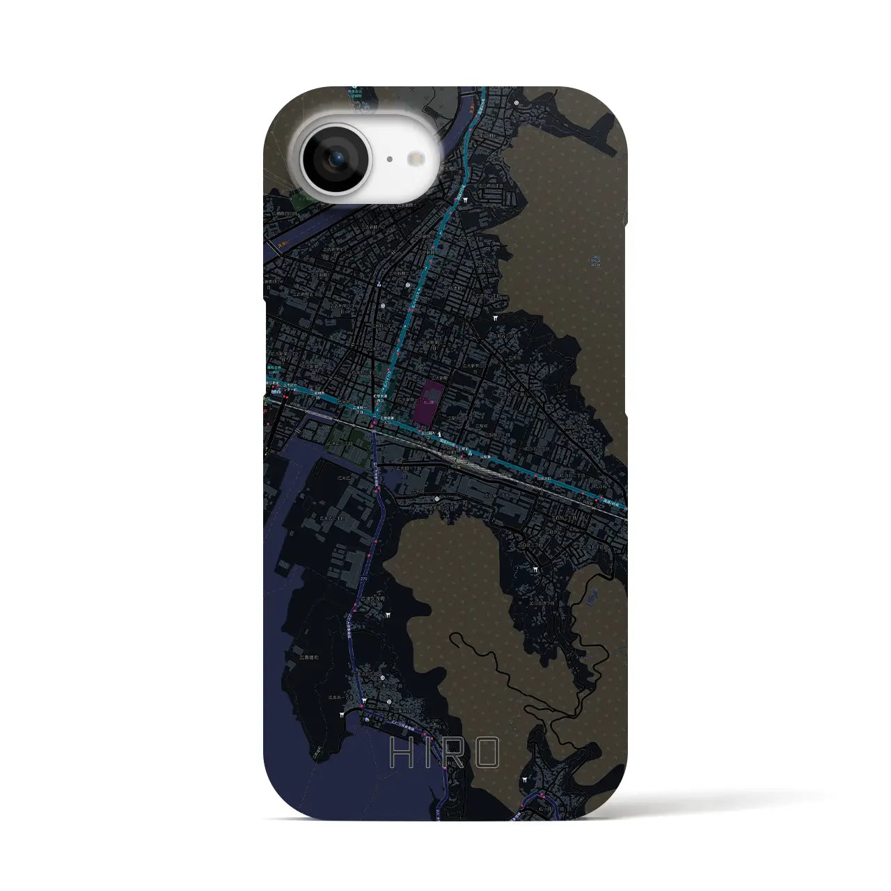 【広(広島県)】地図柄iPhoneケース(バックカバータイプ)