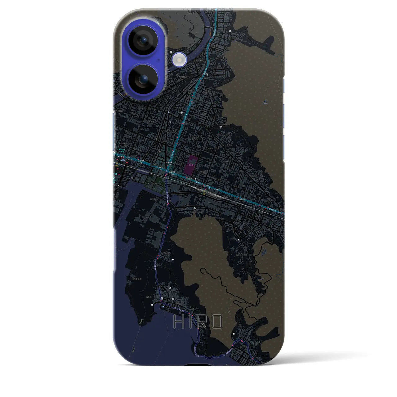 【広(広島県)】地図柄iPhoneケース(バックカバータイプ)