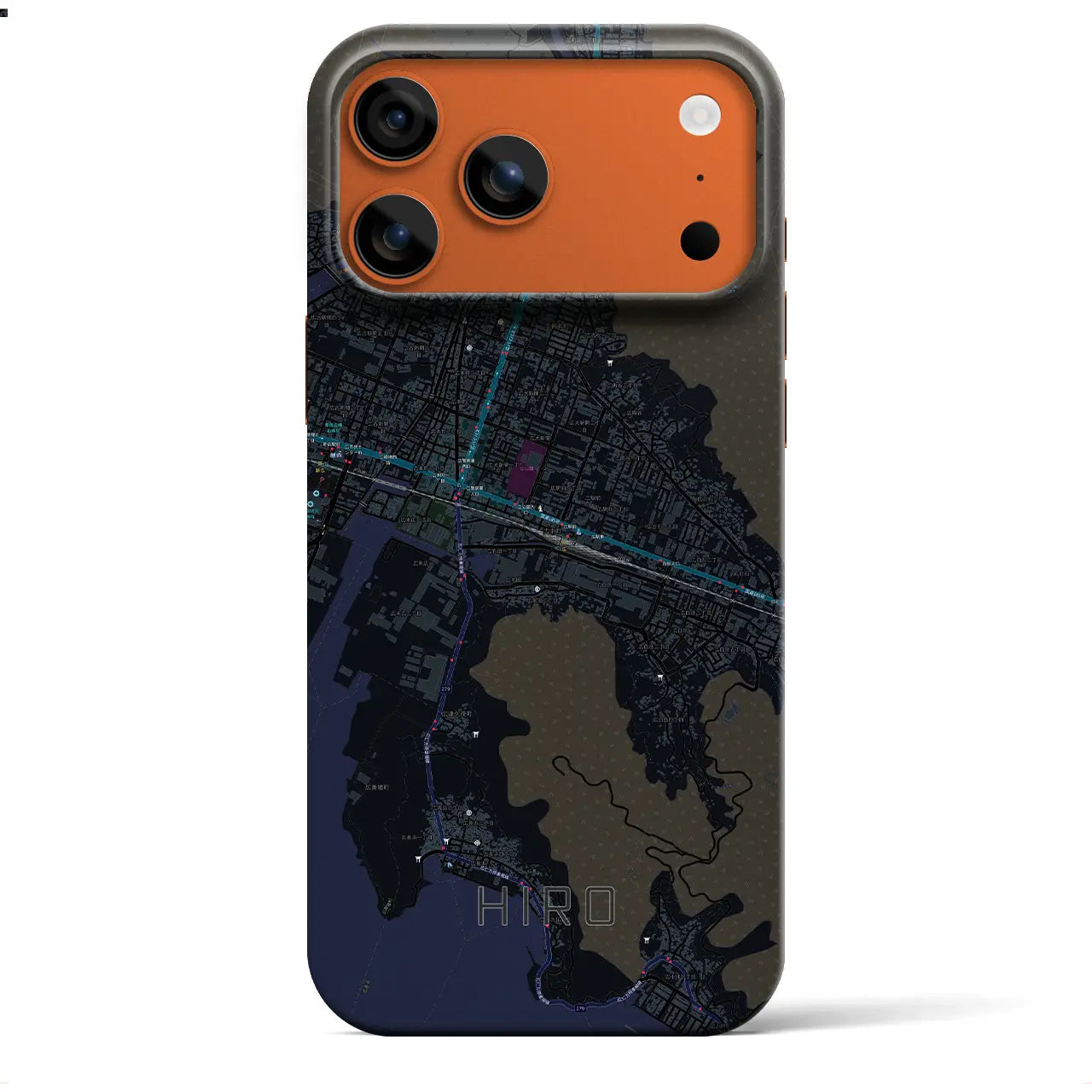 【広(広島県)】地図柄iPhoneケース(バックカバータイプ)