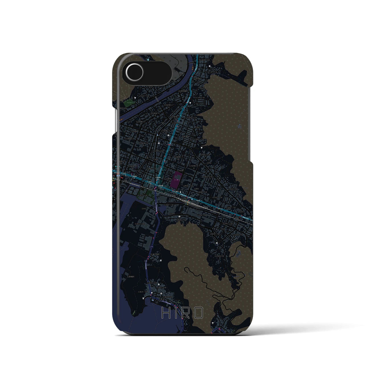 【広(広島県)】地図柄iPhoneケース(バックカバータイプ)