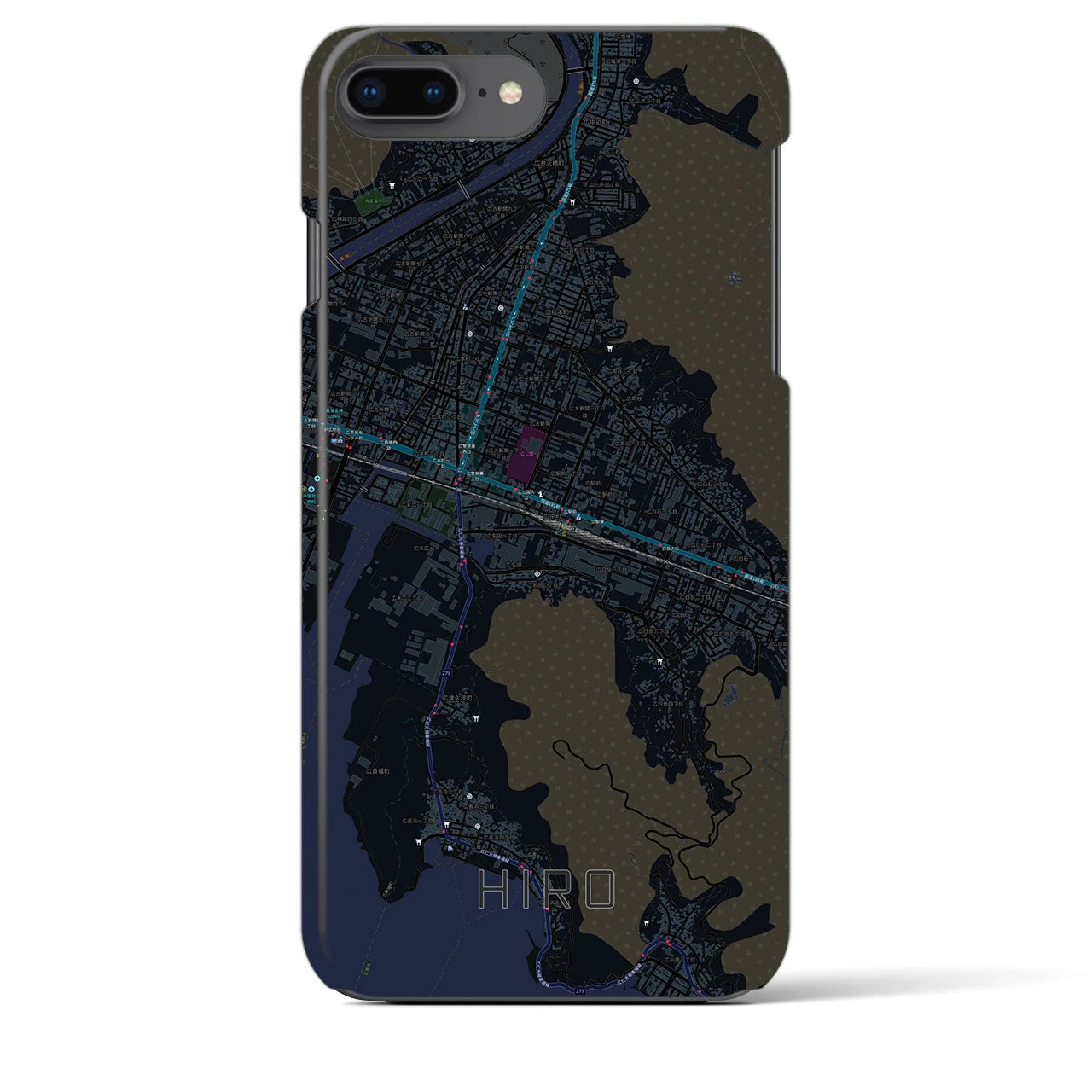 【広(広島県)】地図柄iPhoneケース(バックカバータイプ)