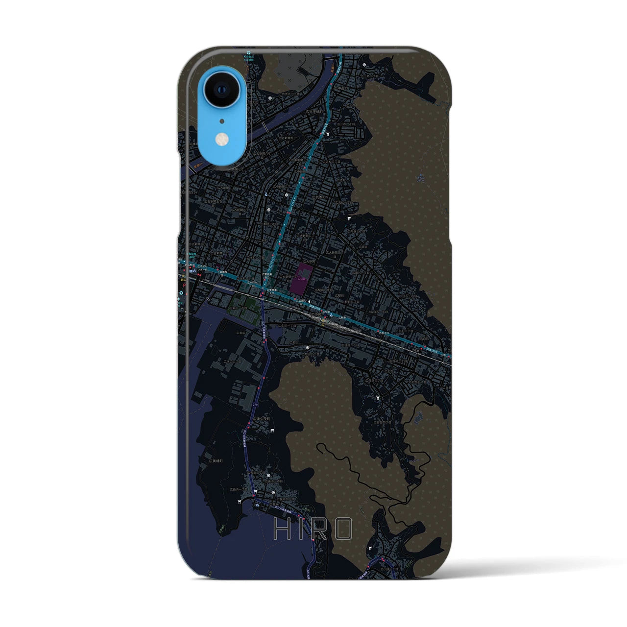 【広(広島県)】地図柄iPhoneケース(バックカバータイプ)