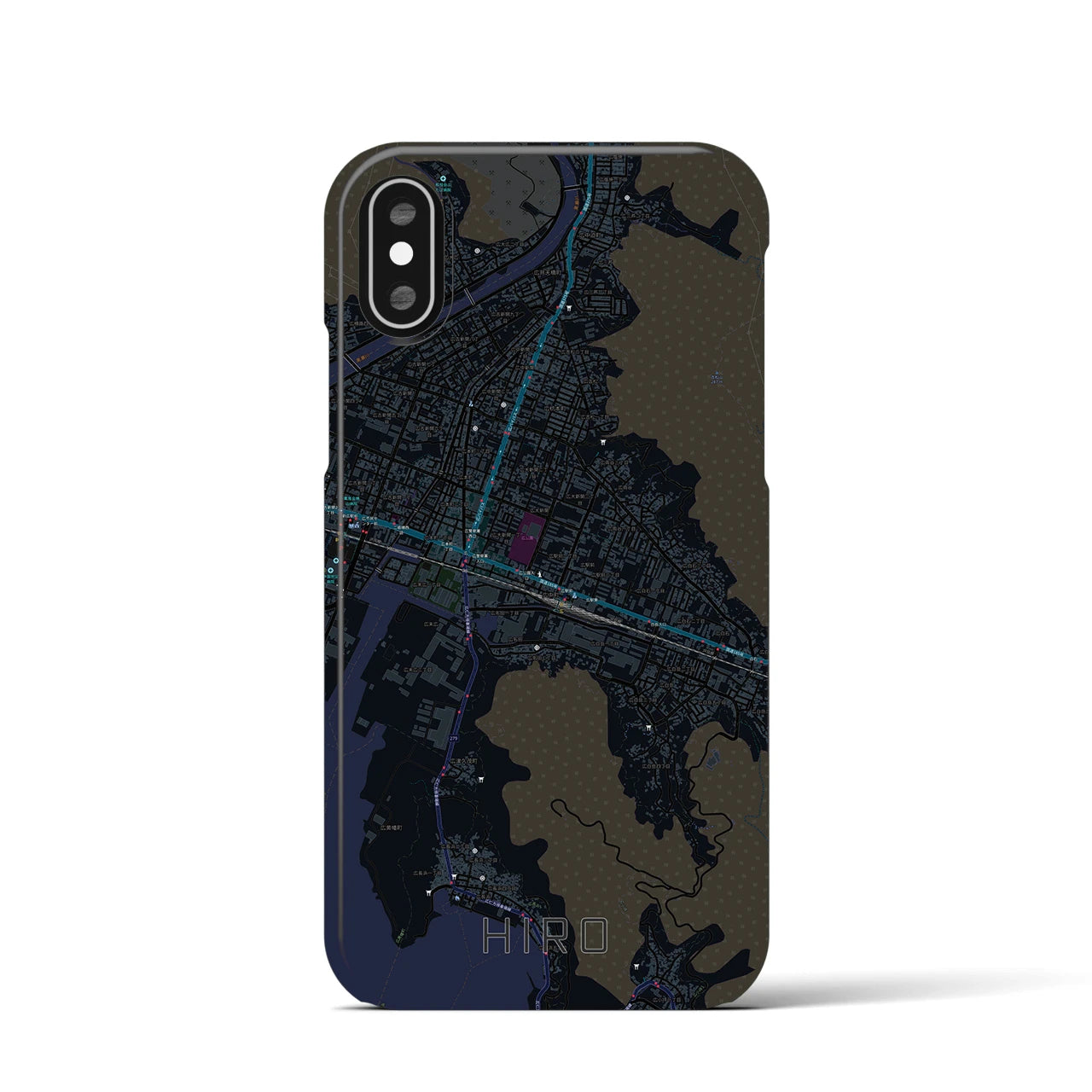 【広(広島県)】地図柄iPhoneケース(バックカバータイプ)