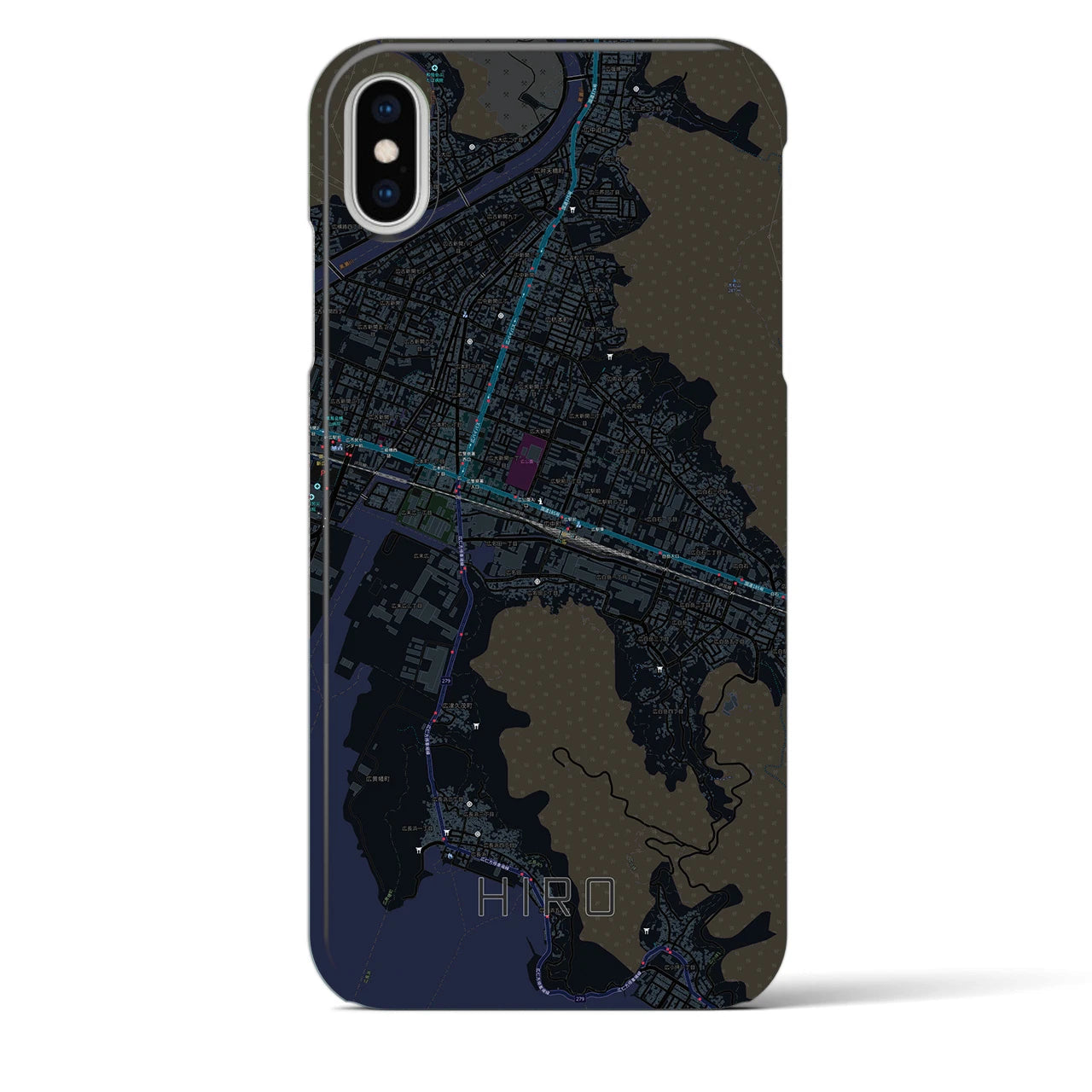 【広(広島県)】地図柄iPhoneケース(バックカバータイプ)