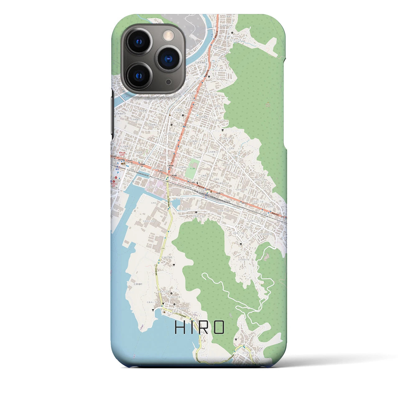 【広(広島県)】地図柄iPhoneケース(バックカバータイプ)