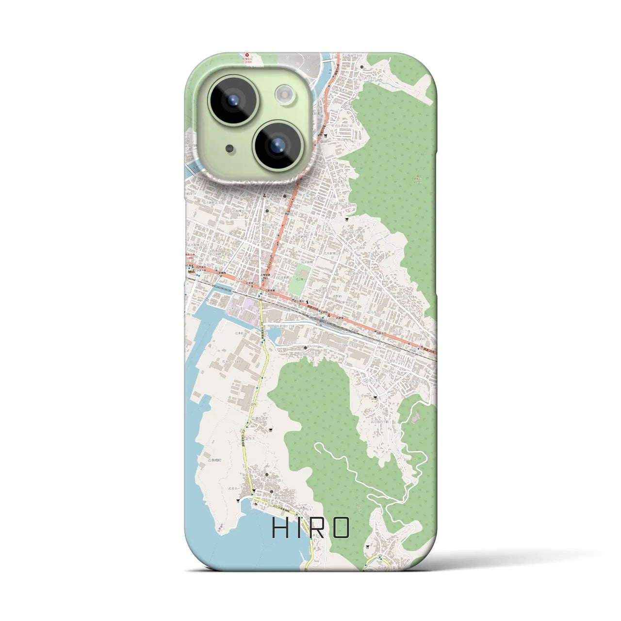 【広(広島県)】地図柄iPhoneケース(バックカバータイプ)