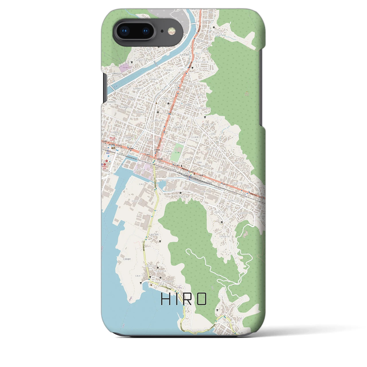 【広(広島県)】地図柄iPhoneケース(バックカバータイプ)