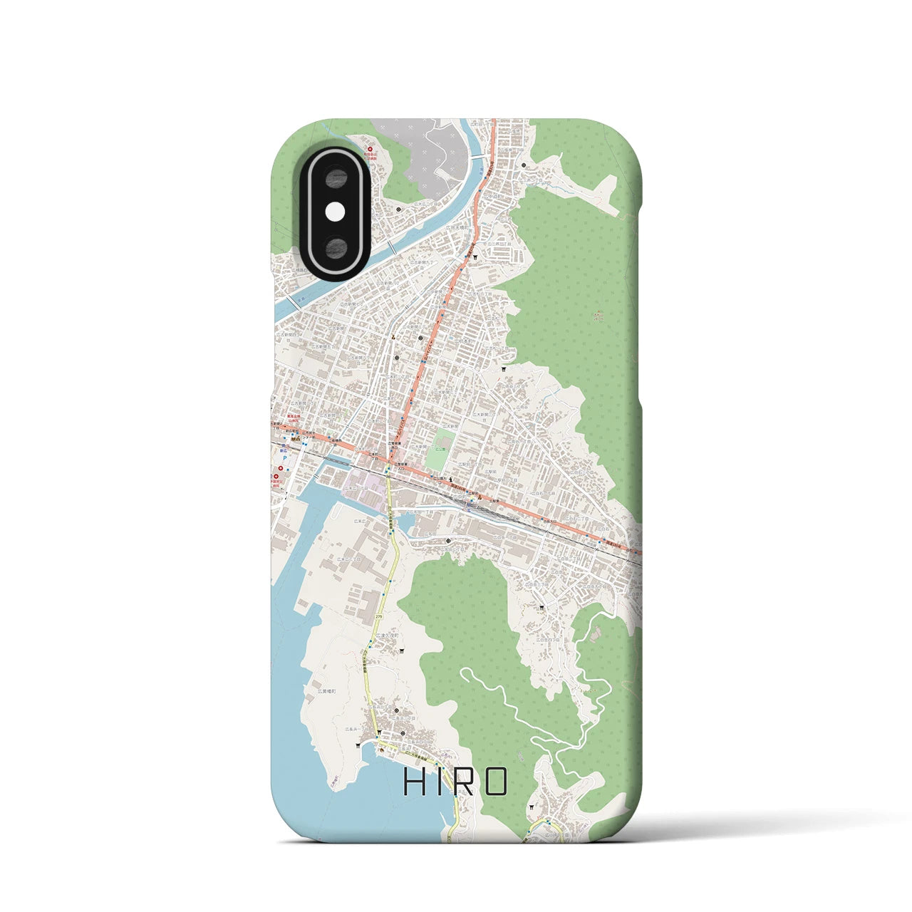 【広(広島県)】地図柄iPhoneケース(バックカバータイプ)