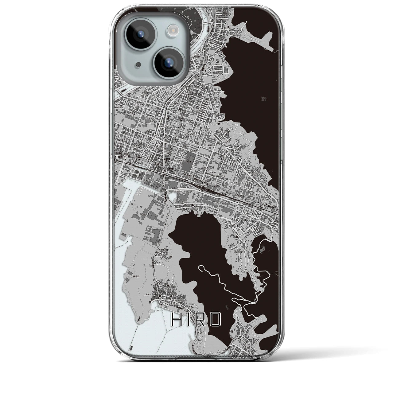 【広(広島県)】地図柄iPhoneケース(クリアタイプ)