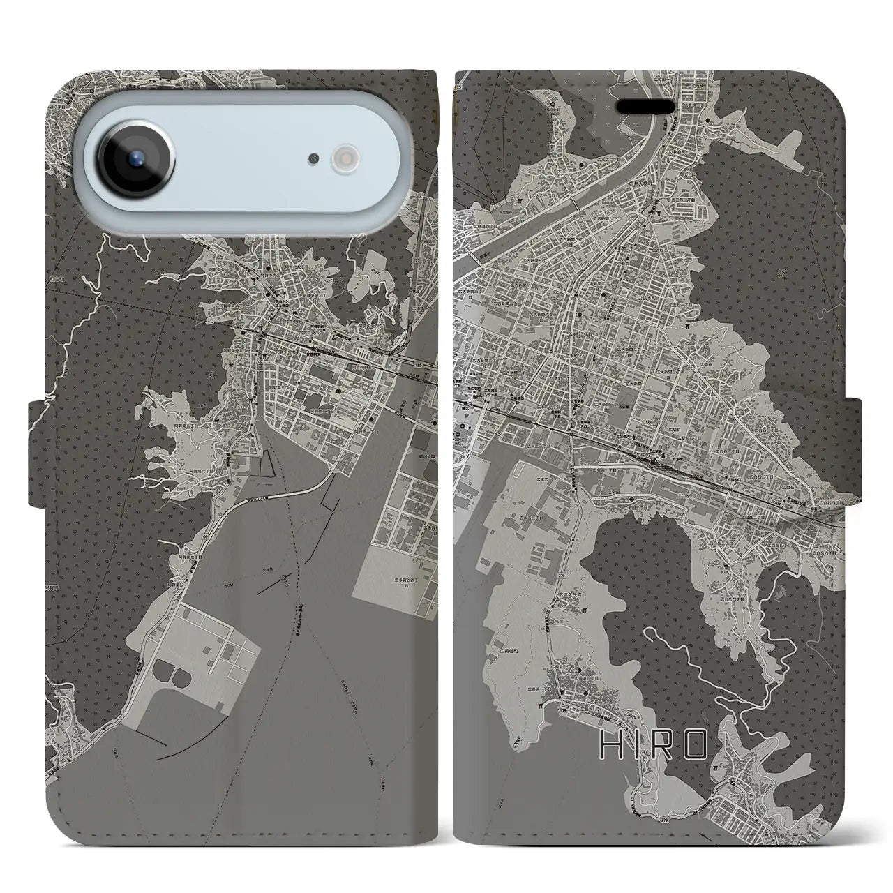 【広(広島県)】地図柄iPhoneケース(手帳タイプ)